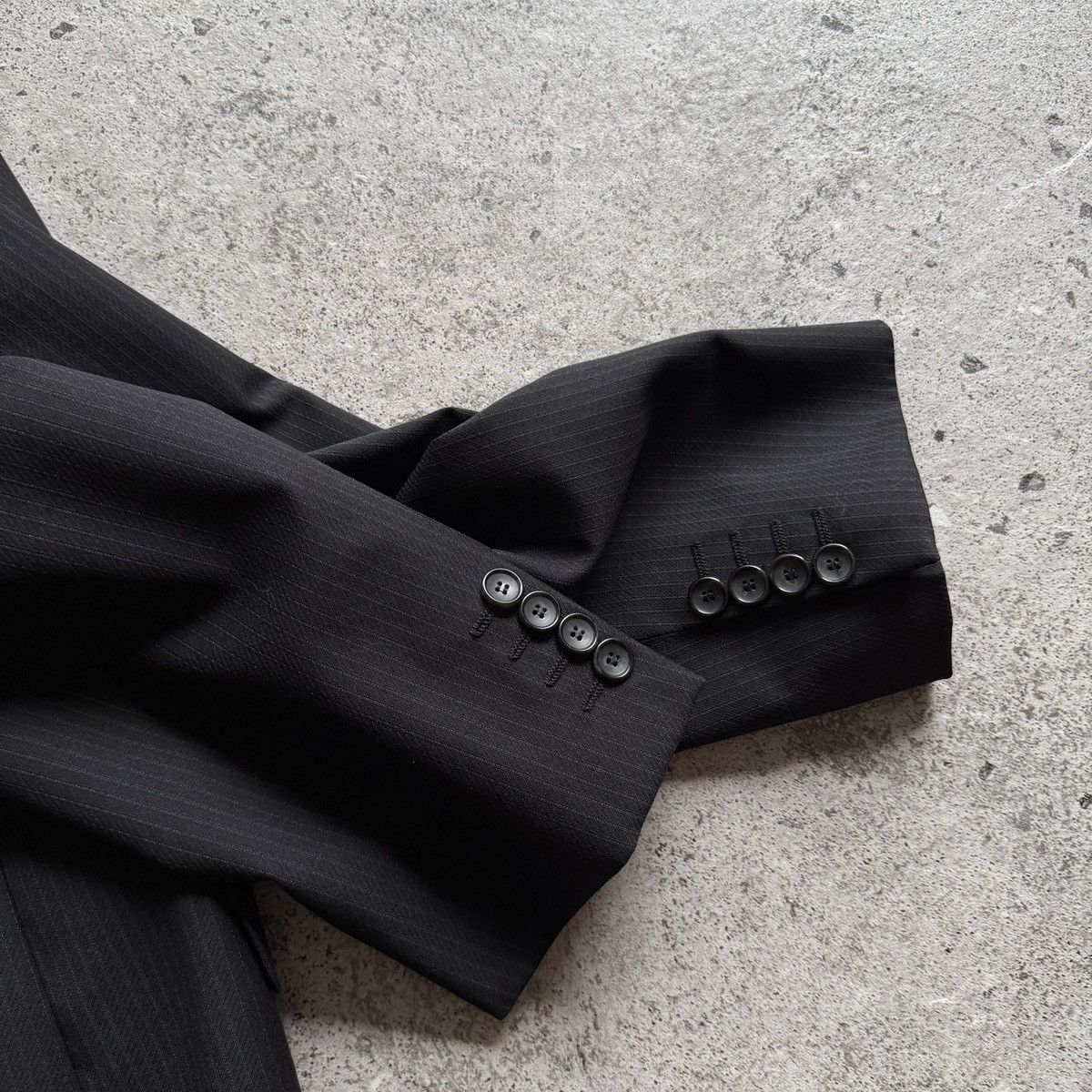 Givenchy Givenchy Men Black Pinstripe 3-Button Suit Blazer Jacket Size 40S - 7 Thumbnail