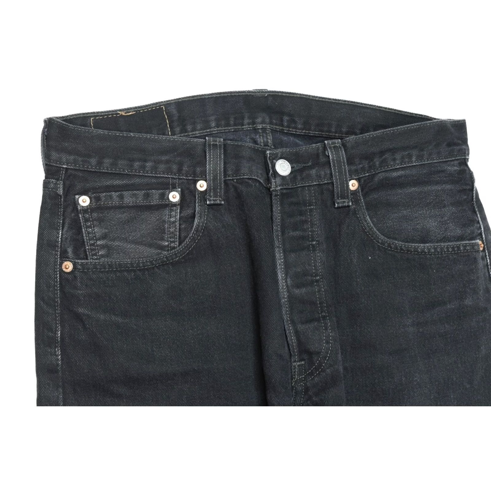 Levi's Levi's 501 Jeans Mens 33x30 Black Original Straight Fit Button-Fly Denim Jeans Size US 33 - 3 Thumbnail