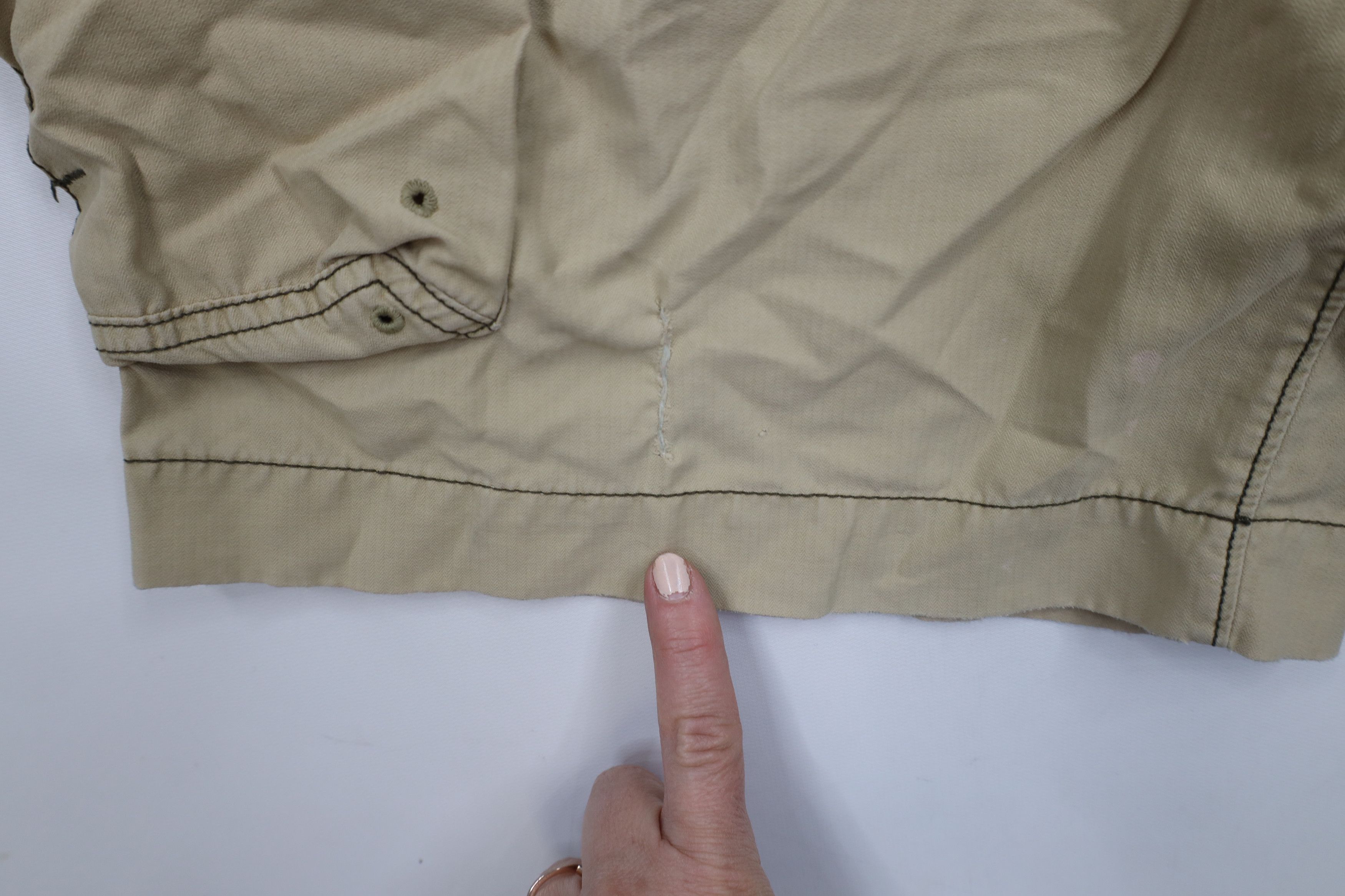 Gap × Vintage Vintage Y2K 2003 Gap Distressed Cargo Shorts Beige Khaki Size US 34 / EU 50 - 8 Thumbnail