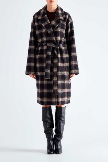 Designers Remix Two-Breasted Wool Checkered Coat