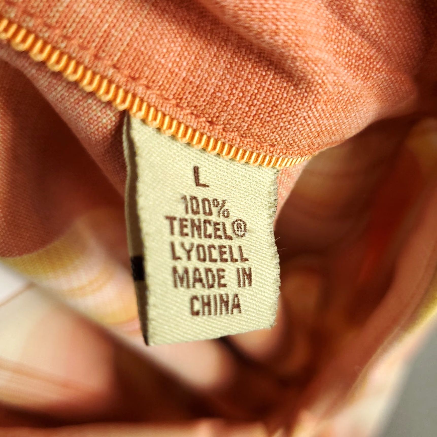 Tommy Bahama Tommy Bahama Shirt Adult Large Orange Plaid Lyocell Button-Up Long Sleeve Mens Size US L / EU 52-54 / 3 - 7 Thumbnail