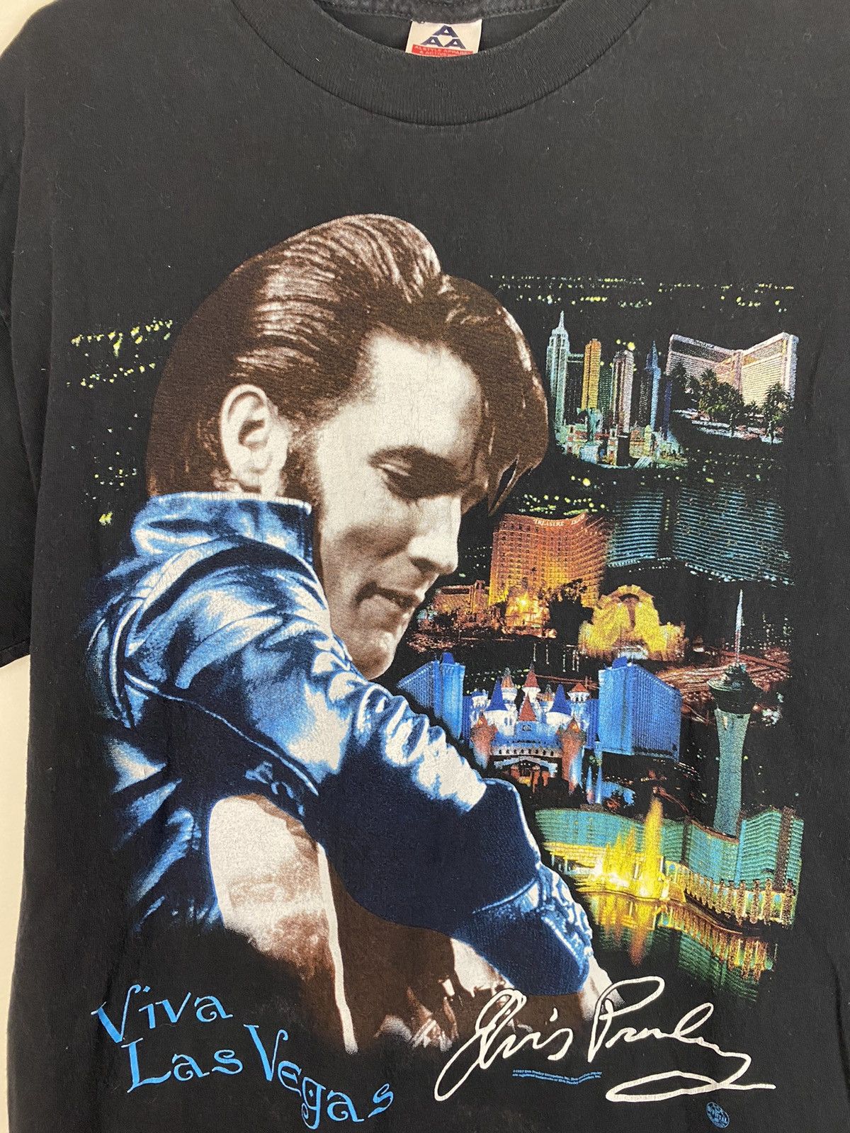 Band Tees × Vintage Vintage 1997 Elvis Presley Las Vegas T Shirt Tee Rare Size US L / EU 52-54 / 3 - 4 Thumbnail
