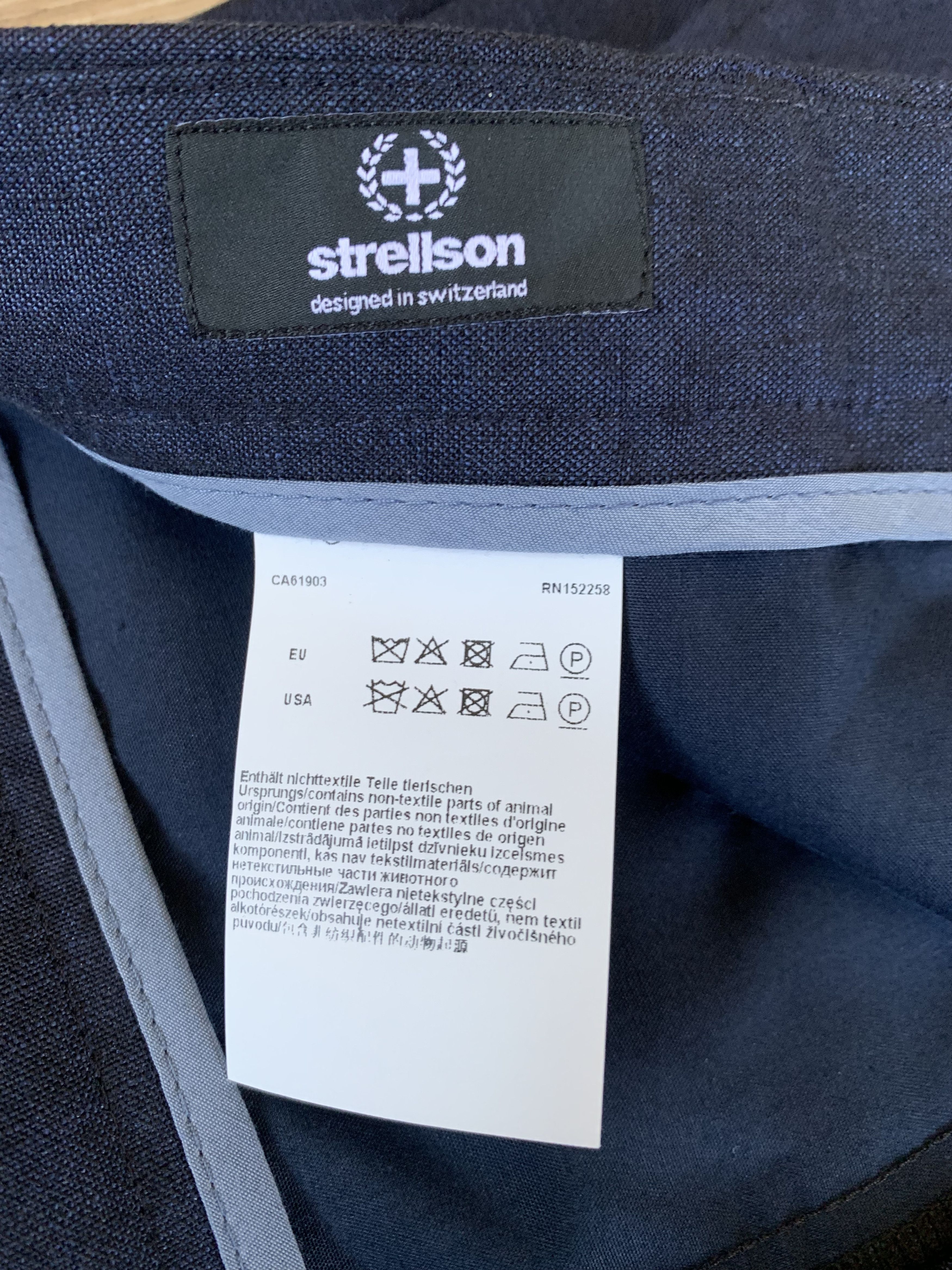 Designer × Strellson Strellson Till Linen Blue Suit Trousers Size 48L - 6 Thumbnail
