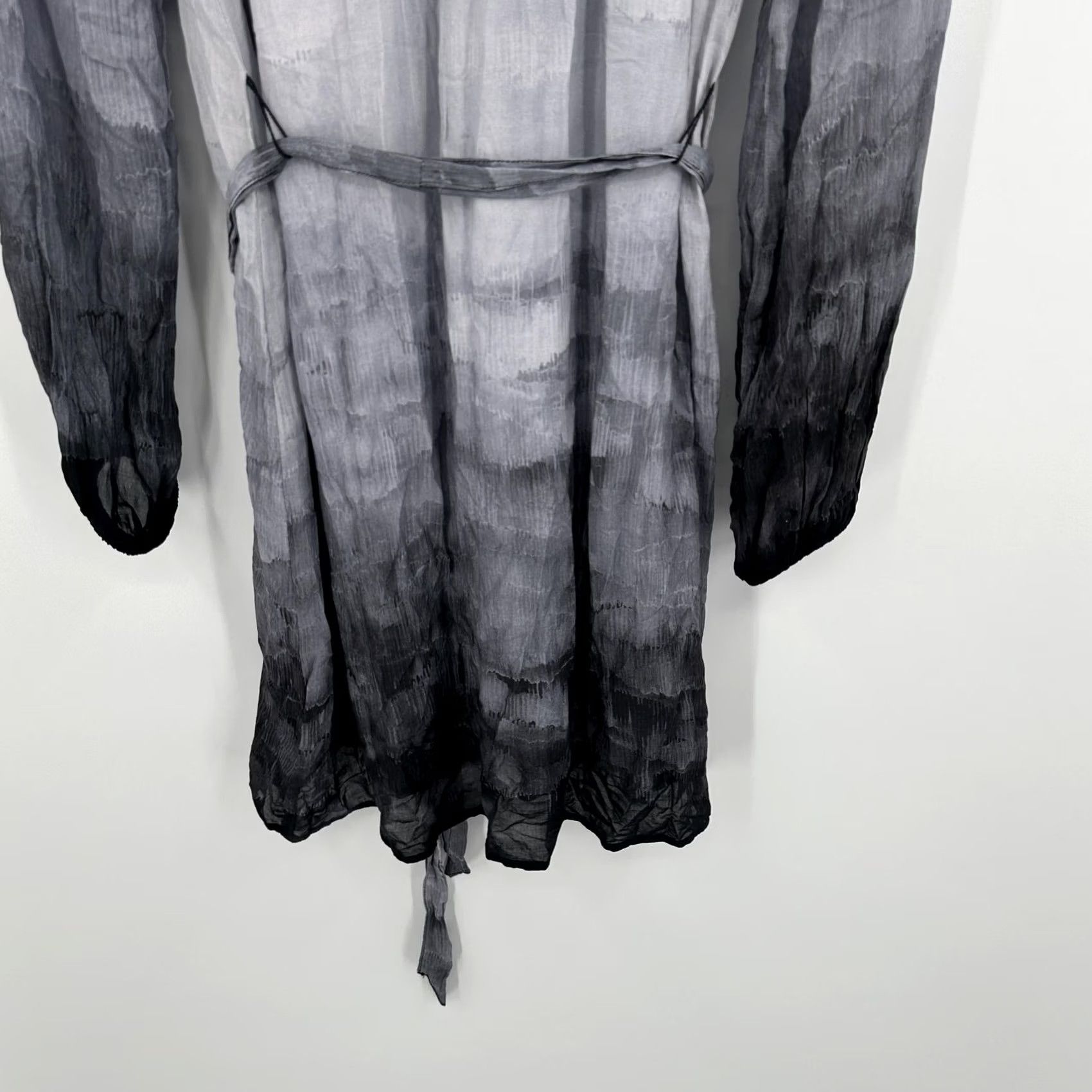 CLOT cloth & stone Dress Womens Small Gray Black Ombre Tie Dye Long Sleeve Belted Size S / US 4 / IT 40 - 7 Thumbnail