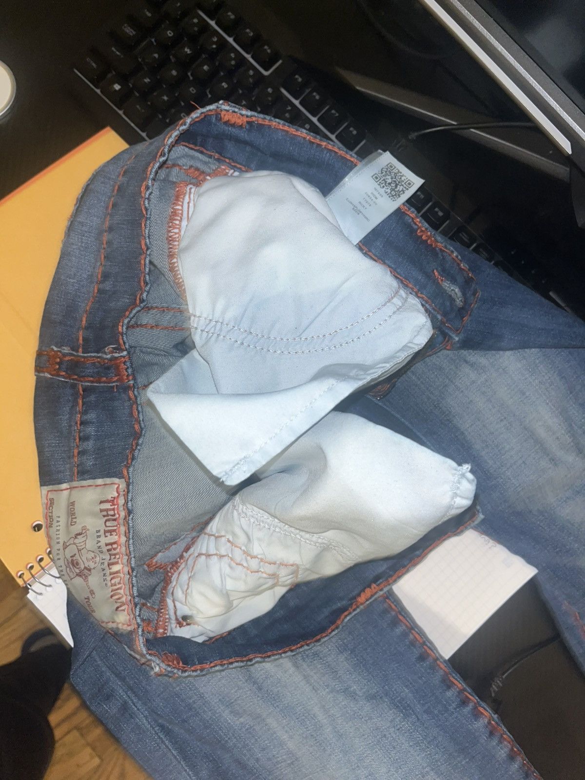 True Religion True Religion Blue Jeans with Orange Stitching Size US 30 / EU 46 - 2 Thumbnail