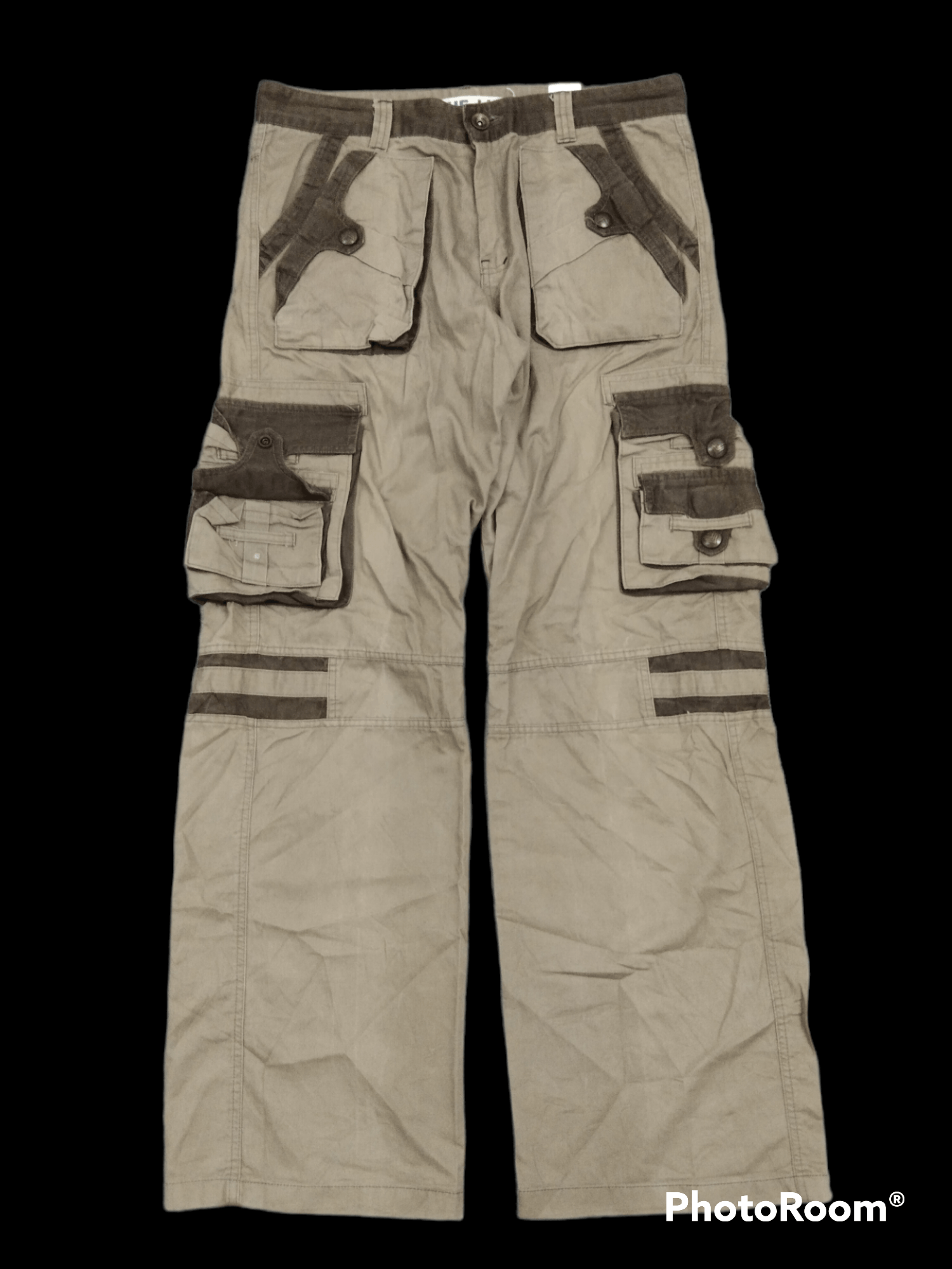 Designer BAGGY MULTIPOCKET BLUE LUIS CARGO PANTS Size US 35 - 1 Thumbnail