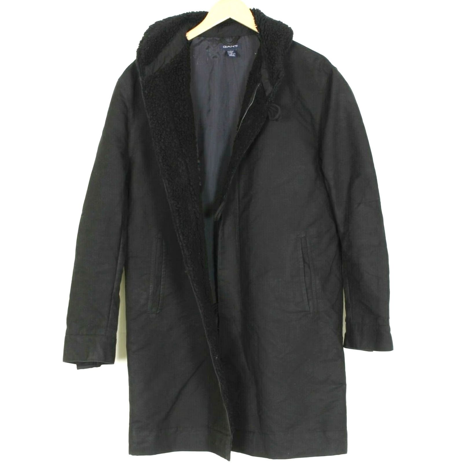 Gant GANT Coat Men Cotton Blend Black Sherpa Trim Size L Jacket Size US L / EU 52-54 / 3 - 2 Thumbnail