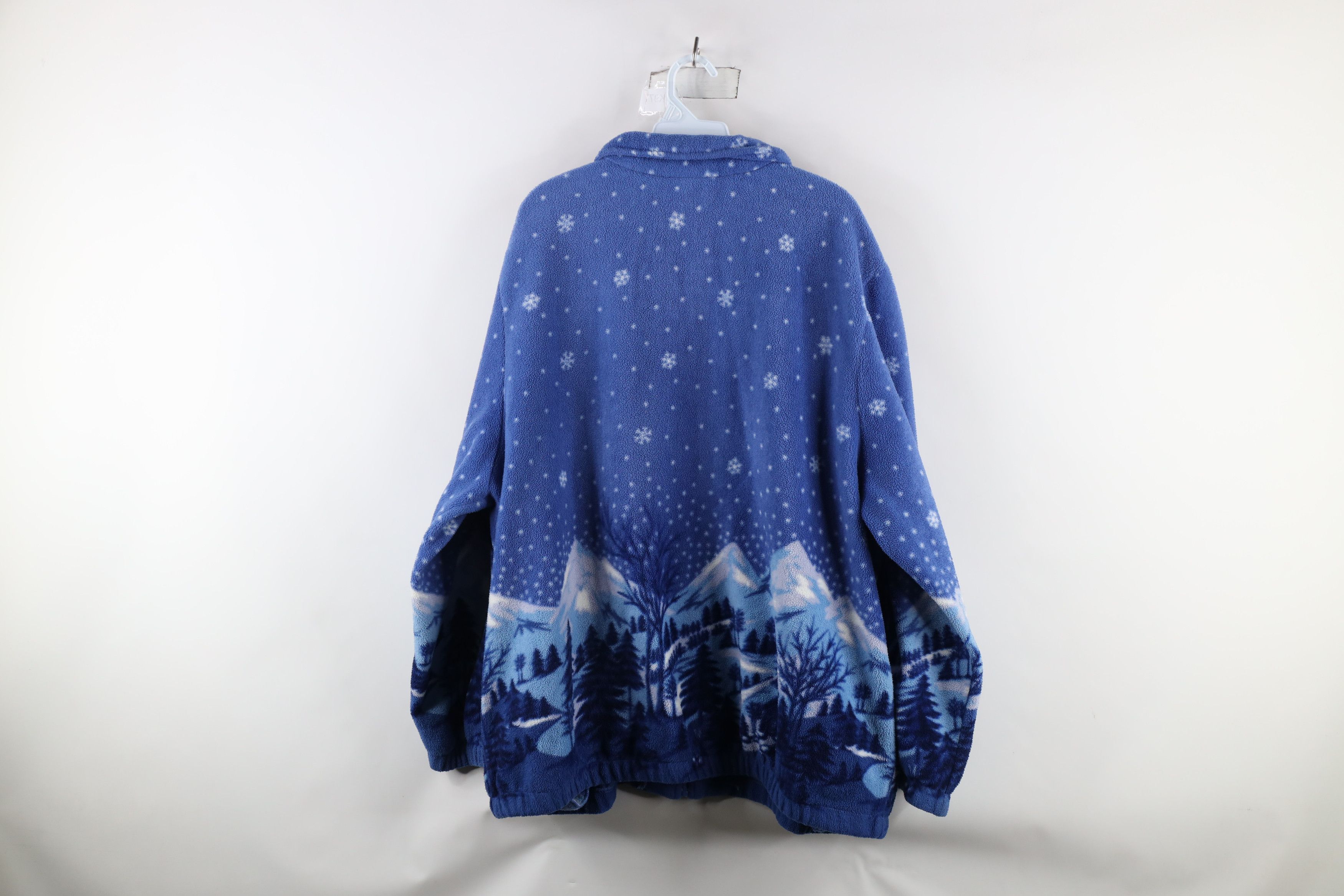 Vintage Vintage 90s Streetwear Mountain All Over Print Fleece Jacket Size XXL / US 16-18 / IT 52-54 - 10 Thumbnail
