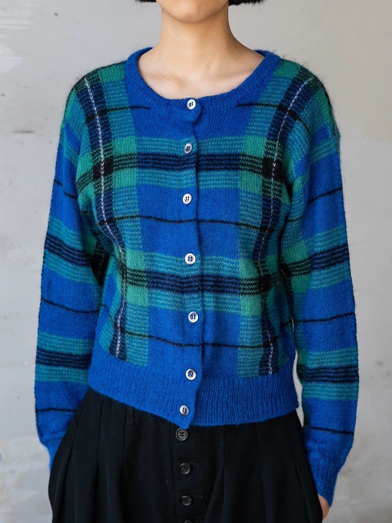 Kenzo KENZO Blue and green navy woolen knit cardigan Size M / US 6-8 / IT 42-44 - 4 Thumbnail
