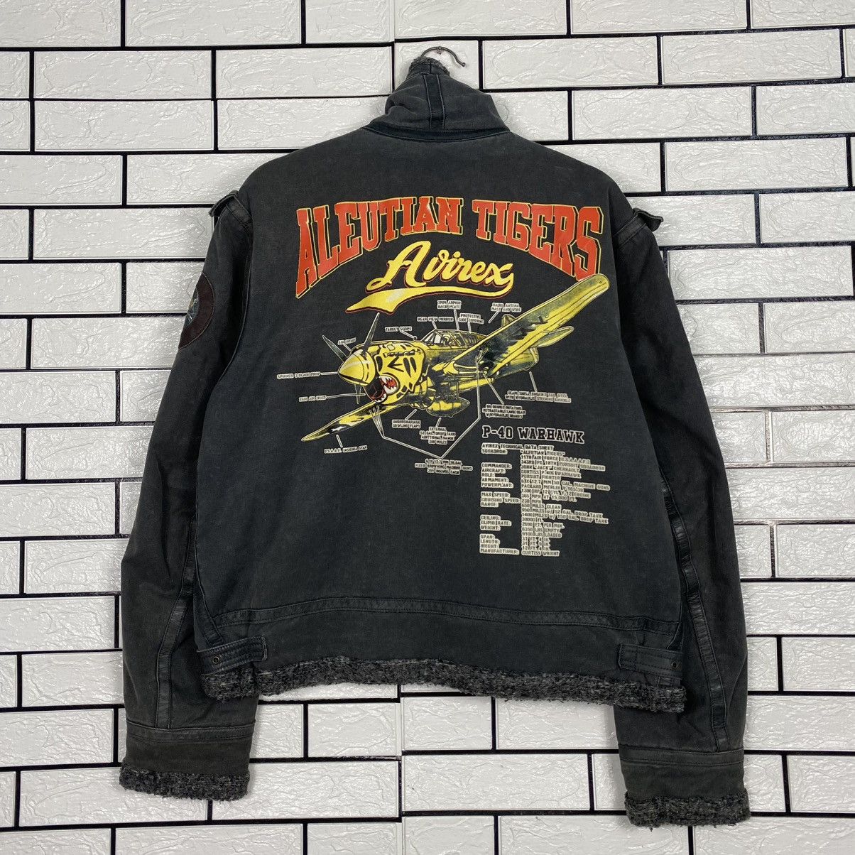 Avirex 🔥VINTAGE BIKER MILITARY JACKET AVIREX BIG LOGO BACKHIT USN Size US XL / EU 56 / 4 - 1 Thumbnail