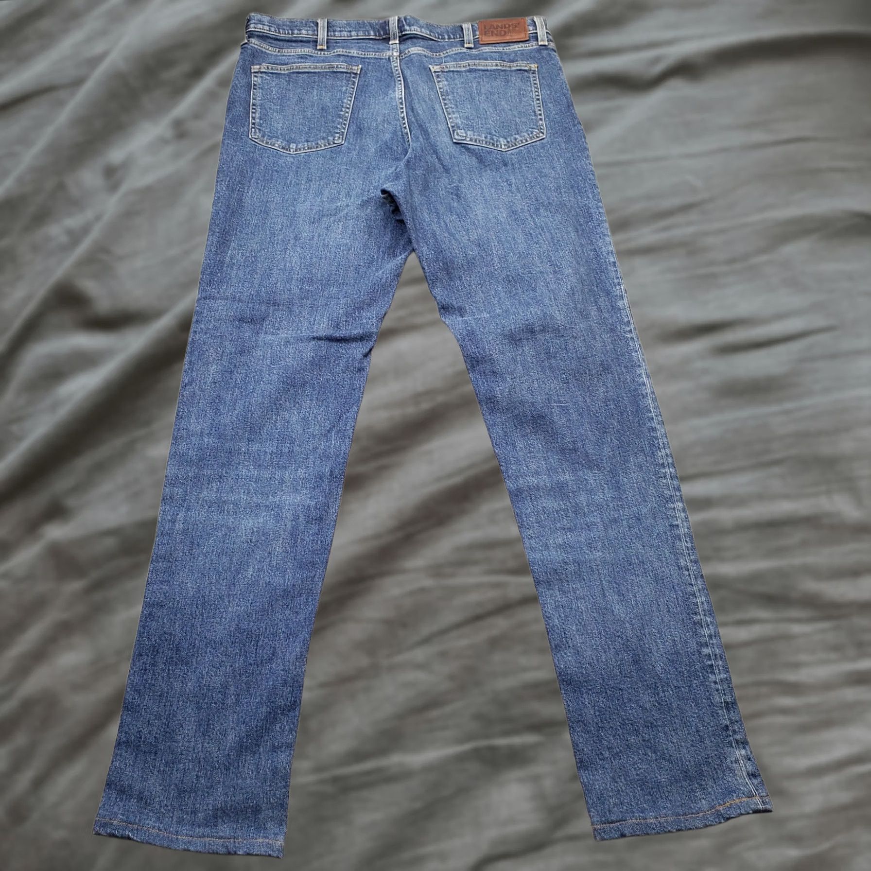 Lands' End VINTAGE Lands' End Jeans Men 38 Navy Denim Slim Fit Coupe Ajusté Straight Fit Jeans Mens 38 Navy Denim Slim Fit Straight Fit Size US 38 / EU 54 - 1 Thumbnail