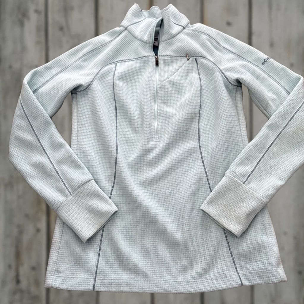 Vintage Columbia Titanium 1/2 Half Zip Fleece Pullover Womens Small Green Athletic Casual Sports Activewear Dress Up/Down Size S / US 4 / IT 40 - 1 Thumbnail