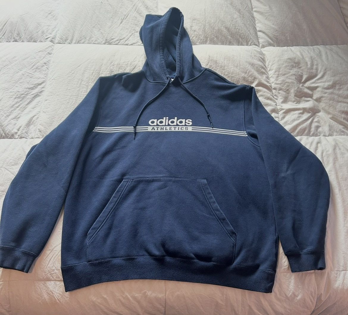 Adidas Y2K Navy Adidas Athletics Hoodie Size US L / EU 52-54 / 3 - 1 Thumbnail
