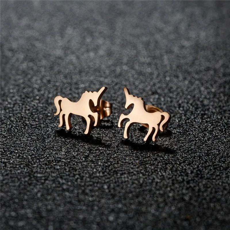 Jewelry Horse Mini Stud Earrings Charm Earring Gift Size ONE SIZE - 2 Thumbnail