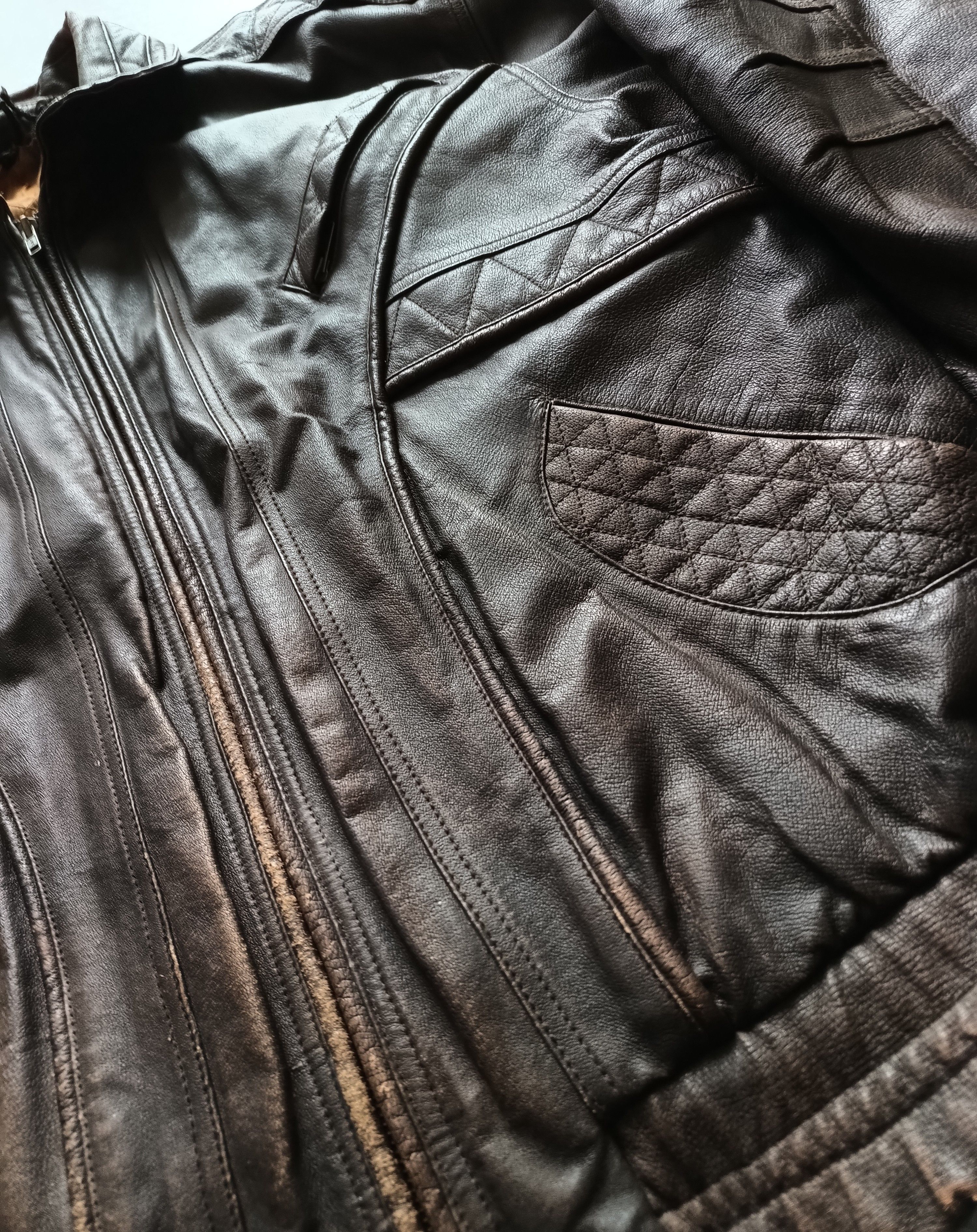 Vintage Vintage 90s Leather Jacket Premium Leather Acne Avirex Style Size US L / EU 52-54 / 3 - 2 Thumbnail