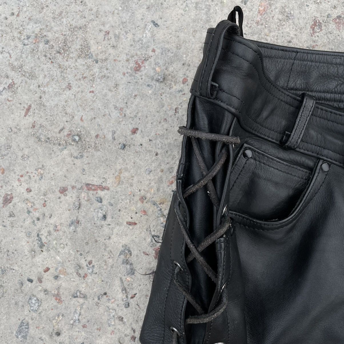 Vintage Vintage Moto Pants 52 Real Leather Hype Jeans 90s USA Y2K Size US 32 / EU 48 - 7 Thumbnail
