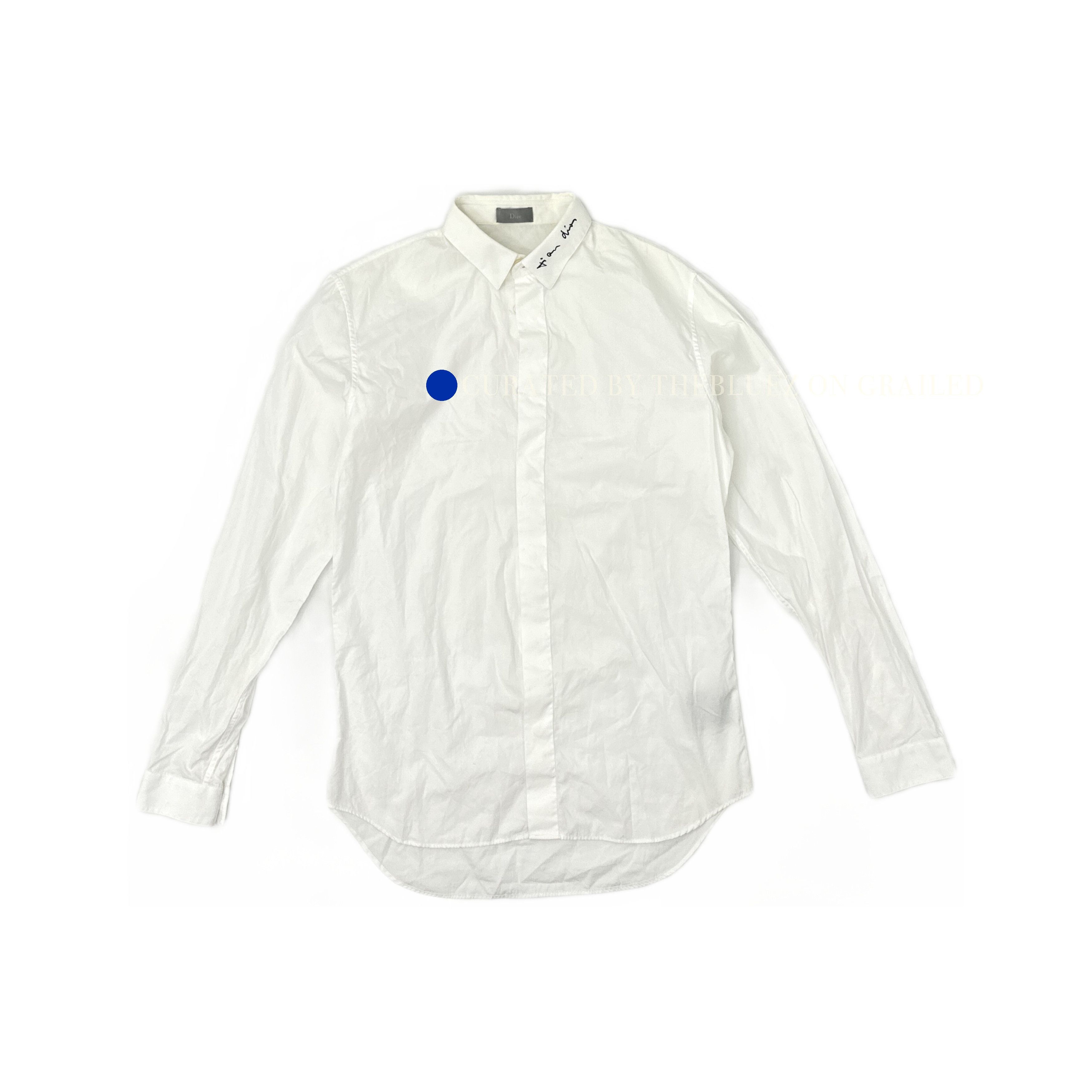 Dior Elegant White Embroidered Collar Shirt Size US M / EU 48-50 / 2 - 1 Thumbnail