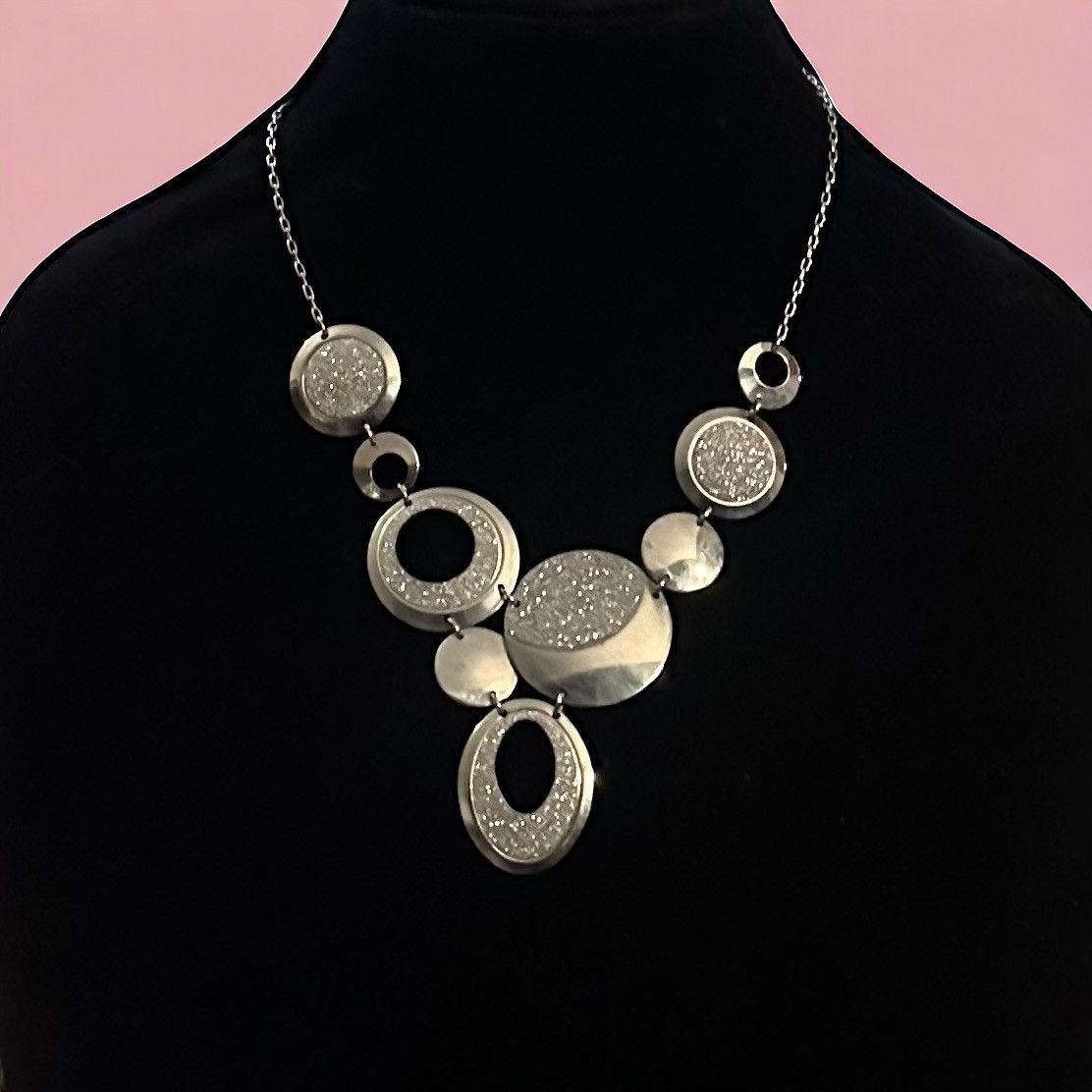 Other NY Collection silver tone glitter accent statement necklace Size ONE SIZE - 1 Thumbnail