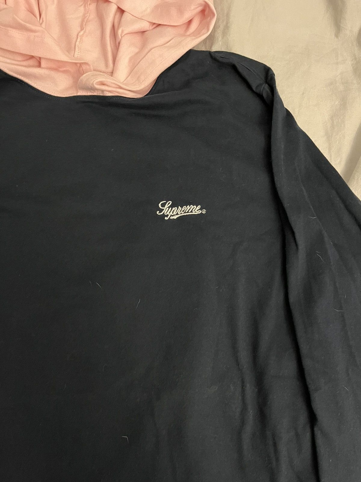 Supreme Supreme navy blue pink hooded long sleeve Size US L / EU 52-54 / 3 - 3 Thumbnail