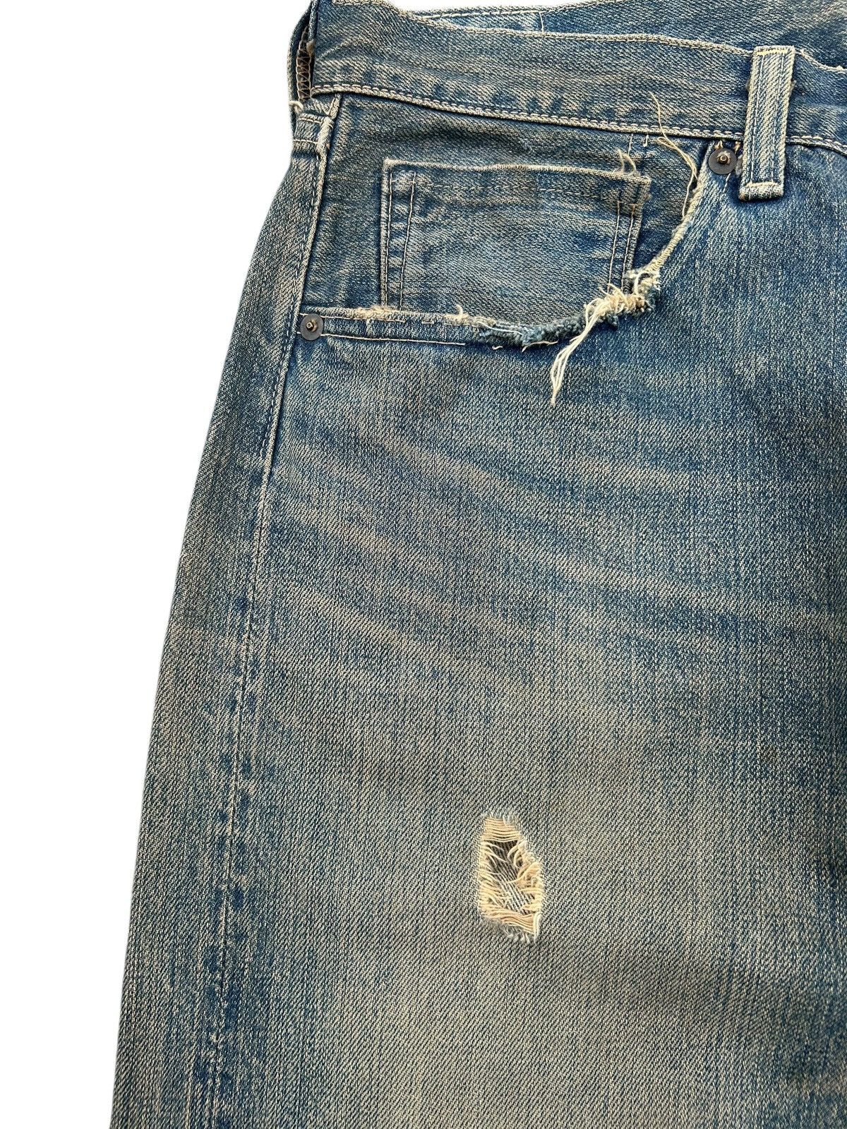 Kapital Thrashed Vintage Levis Big E Selvedge Rusty Faded Denim Jean Size US 31 - 4 Thumbnail