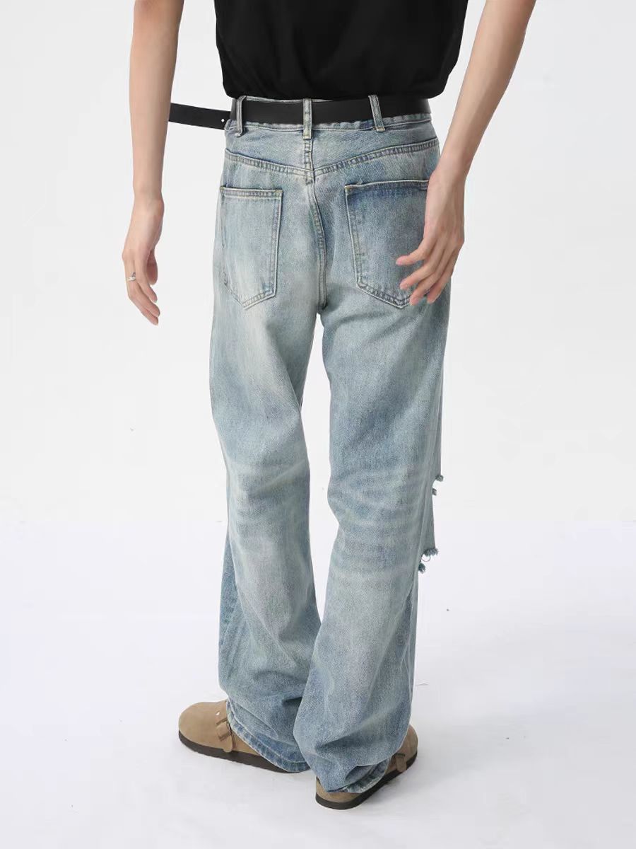 Japanese Brand × Jean Street cool destructive style ripped washed jeans Size US 30 / EU 46 - 2 Thumbnail