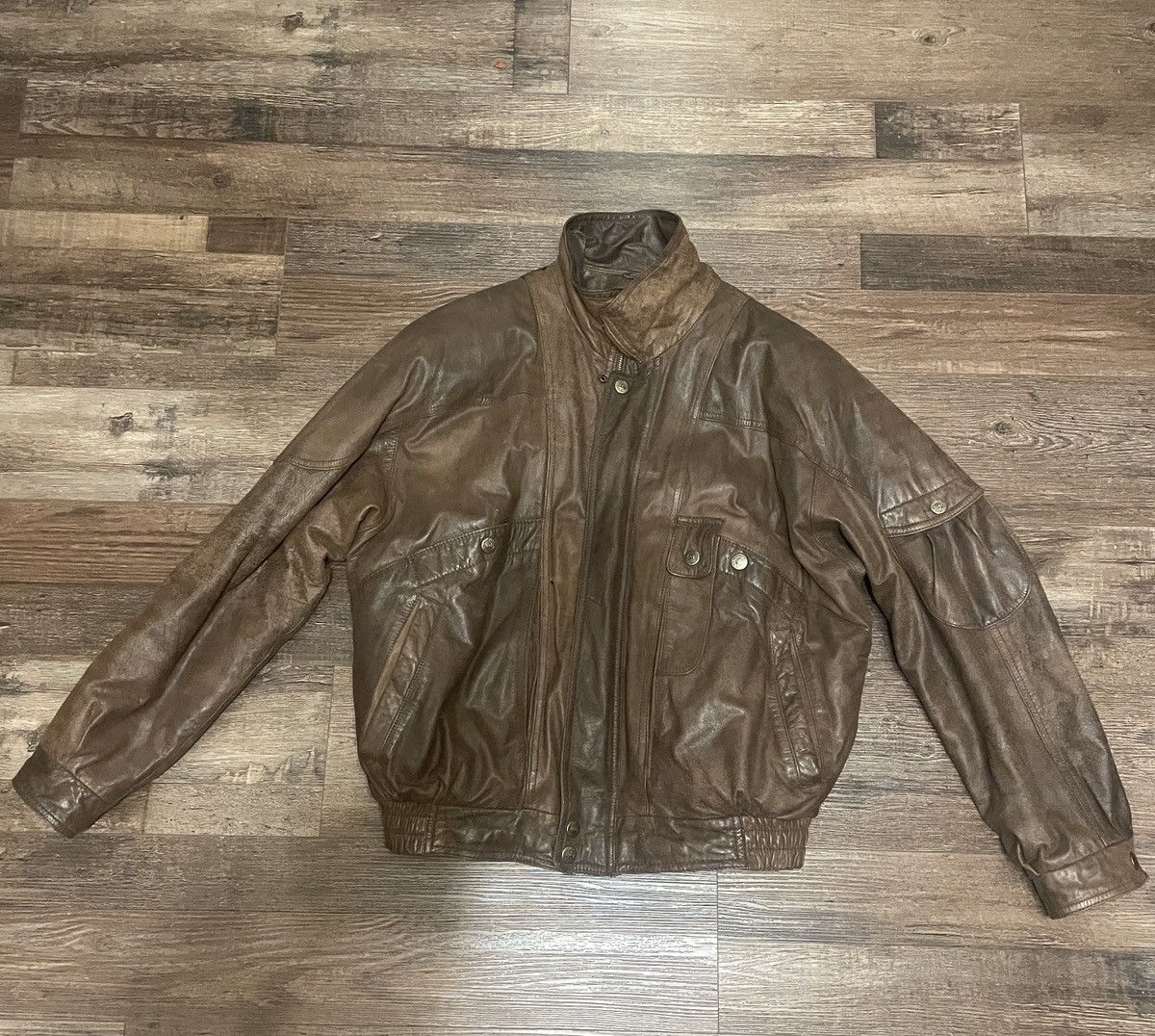 image of Boutique Of Leather Brown Leather Jacket, Men's (Size Large)