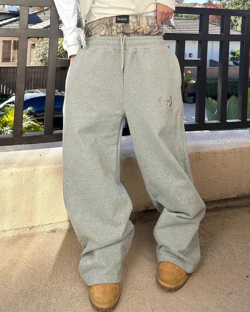 Japanese Brand Hirose x Hada Double Waist Camouflage Boxer Baggy Sweatpants Size US 37 - 1 Thumbnail