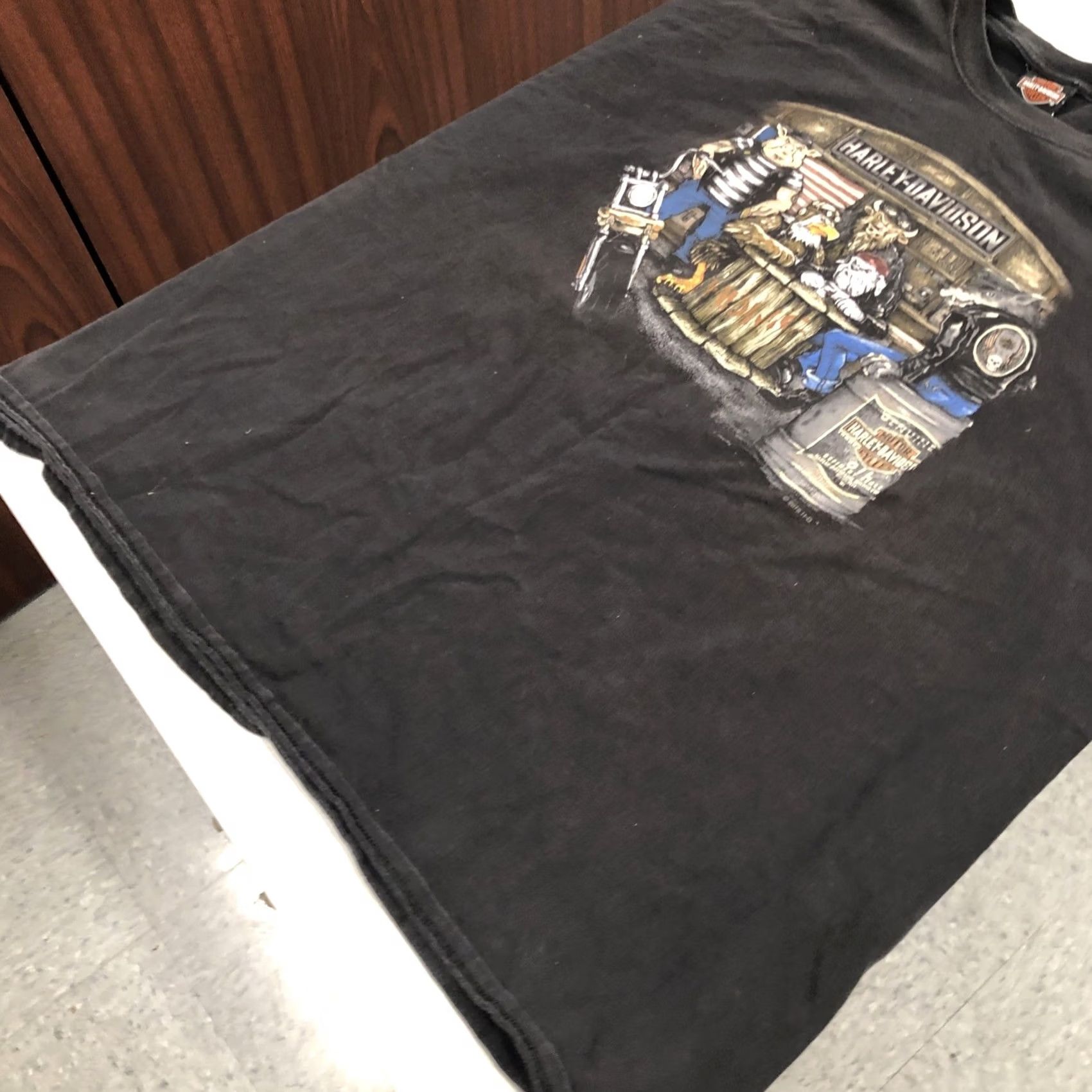 Harley Davidson VINTAGE Harley Davidson T-Shirt Men 3XL Black Frog Rider Bar 2 Sided Graphic Print crew neck short sleeve United States Harley Davidson Size US XXL / EU 58 / 5 - 7 Thumbnail