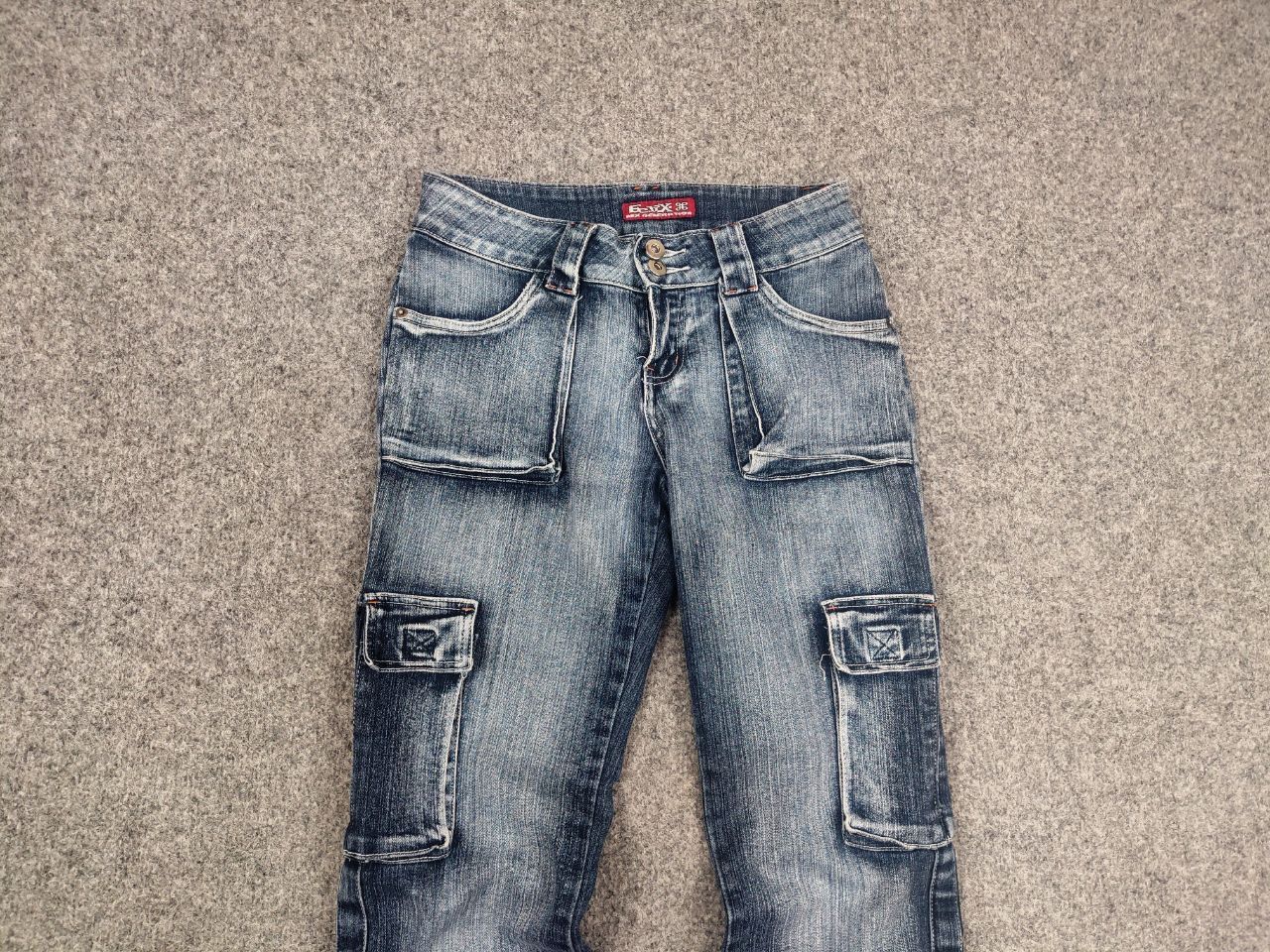 If Six Was Nine Vintage eclix le Grand Bleu Y2K Cargo Flared Stopped Jeans Size US 30 / EU 46 - 8 Thumbnail