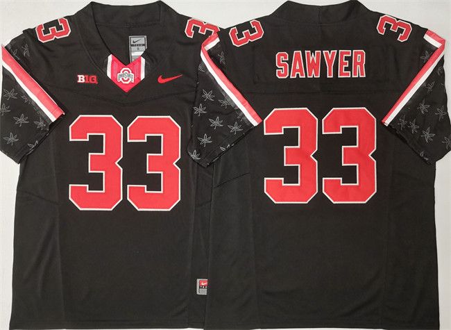 Other Men's Ohio State Buckeyes #33 Jack Sawyer Black 2025 Size US S / EU 44-46 / 1 - 1 Thumbnail