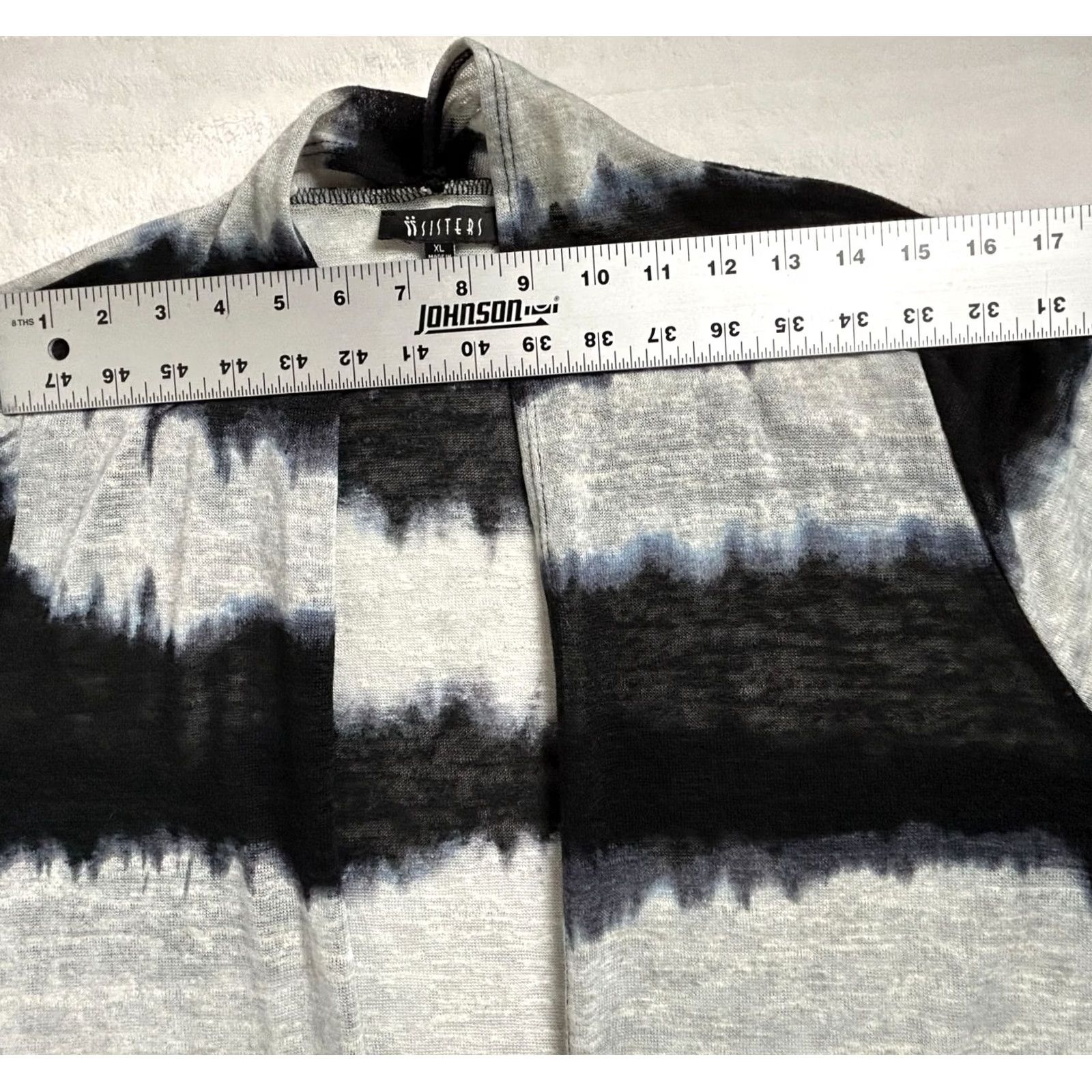 Vintage Sisters Cardigan Womens Black & Gray Tie-Dye Knit Open Front Duster Sweater XL Size XL / US 12-14 / IT 48-50 - 5 Thumbnail