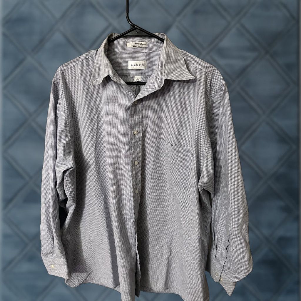 Van Heusen Van Heusen Shirt Men's 16 32/33 Blue Flex Collar Regular Fit  Dress Shirt | Grailed