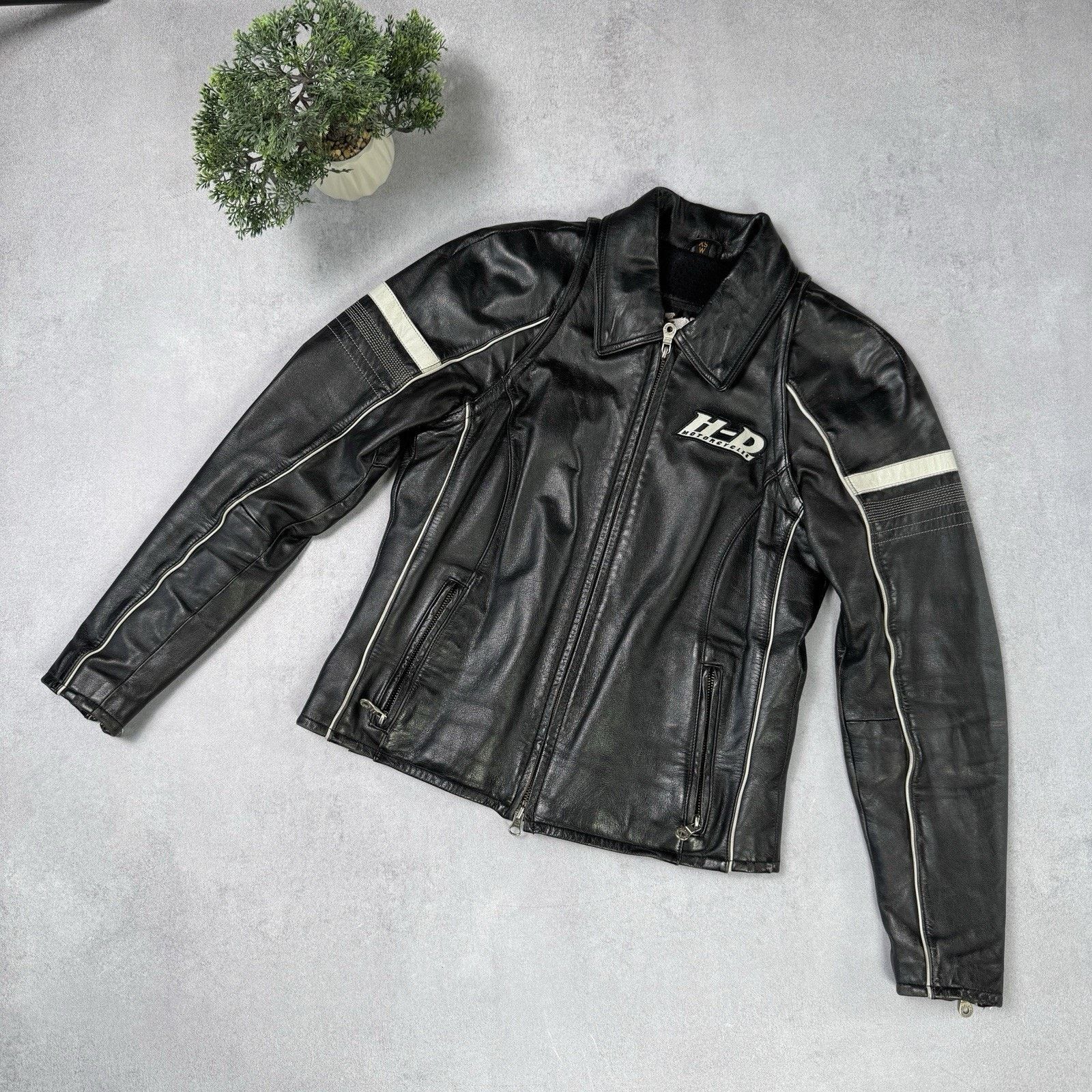 Harley Davidson Harley Davidson Leather Racing Jacket Women's Vintage Y2K Size XS / US 0-2 / IT 36-38 - 2 Thumbnail