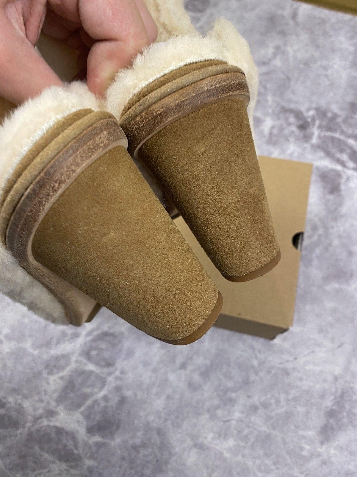 Eckhaus Latta Ugg x Eckhaus Latta Sheepskin Fur Open Toe Heel Mules Size US 7 / IT 37 - 6 Thumbnail