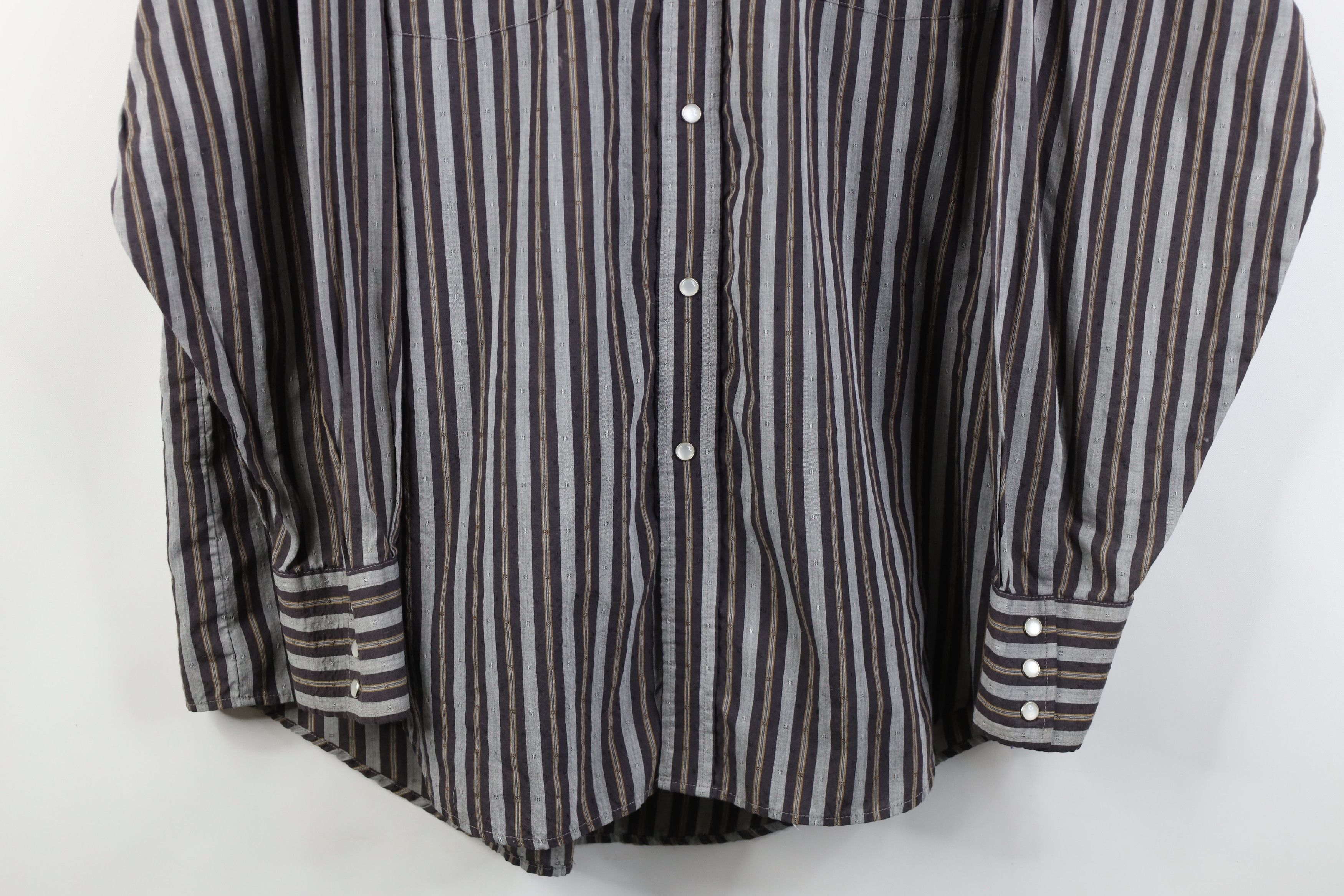 Vintage Vintage 90s Streetwear Cowboy Striped Snap Button Shirt Size US XXL / EU 58 / 5 - 3 Thumbnail
