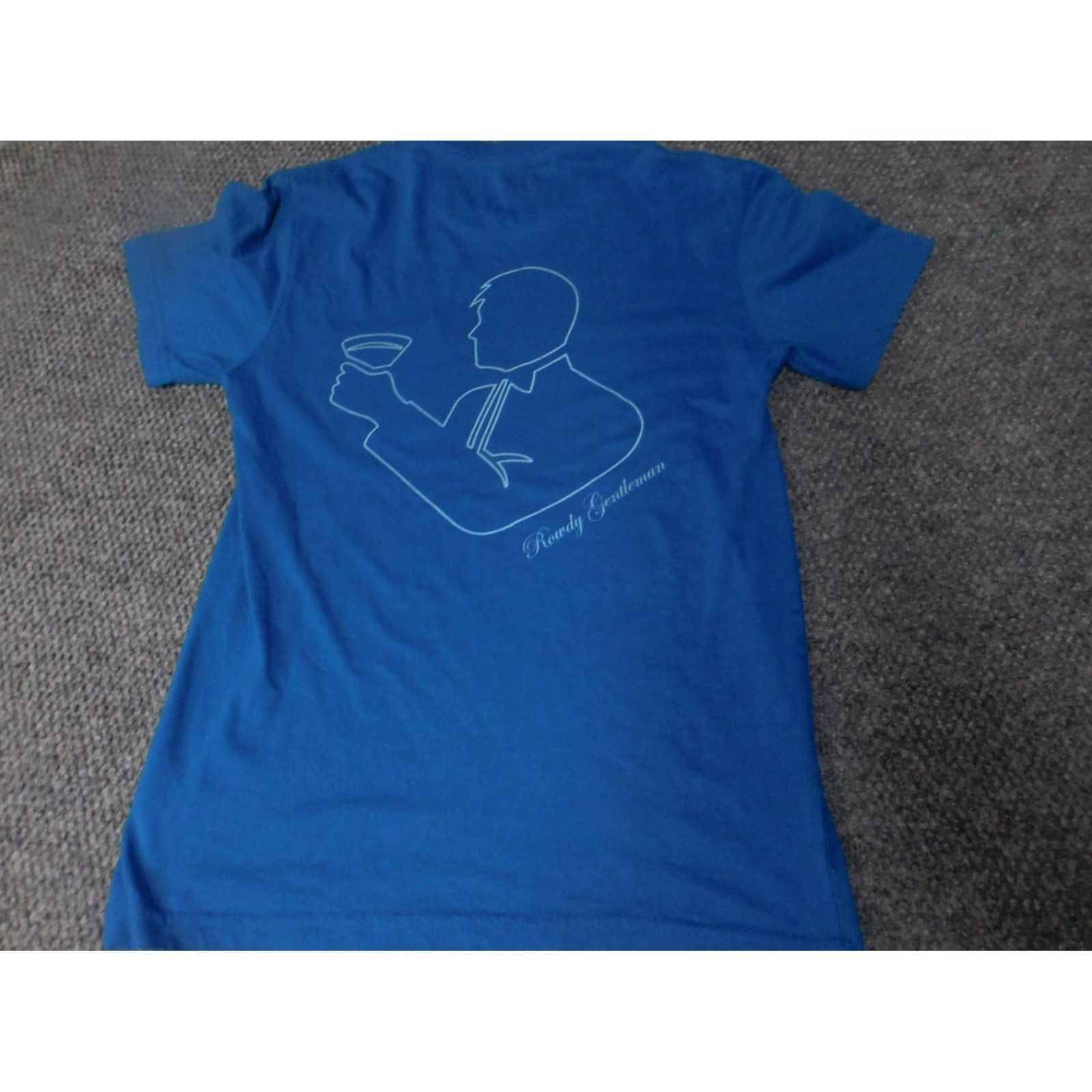 Vintage Rowdy Gentlemen Shirt Small Blue Graphic Men Short Sleeve Crew Neck T-Shirt Logo Cotton Blend Polyester Vintage No Women Mens Size US S / EU 44-46 / 1 - 6 Thumbnail