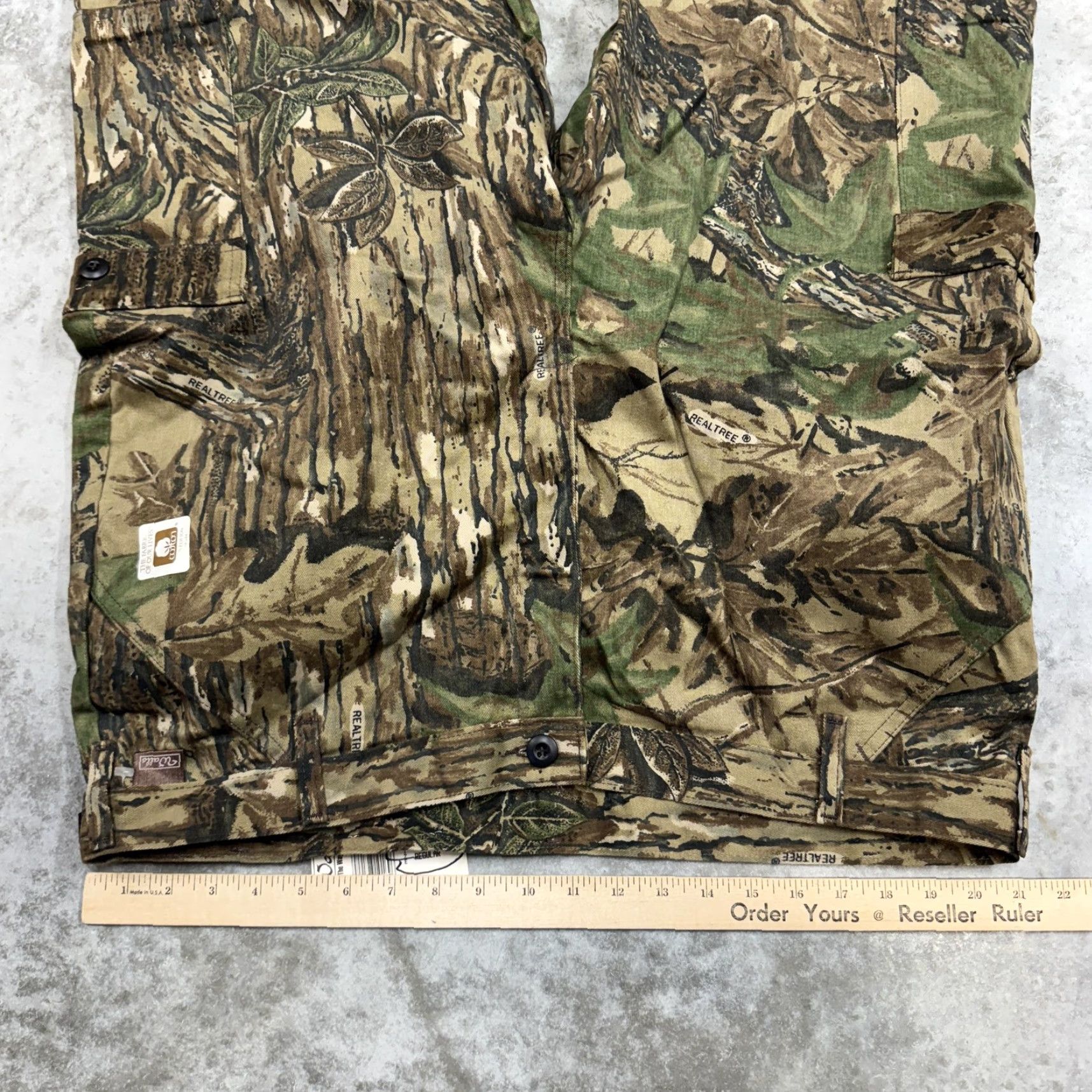 Walls VINTAGE Walls pants Mens XL Regular Camouflage Cargo Workwear Pockets Zipper Fly Hem Drawstring 715 559A Green 31 in Inseam Size US 36 / EU 52 - 6 Thumbnail