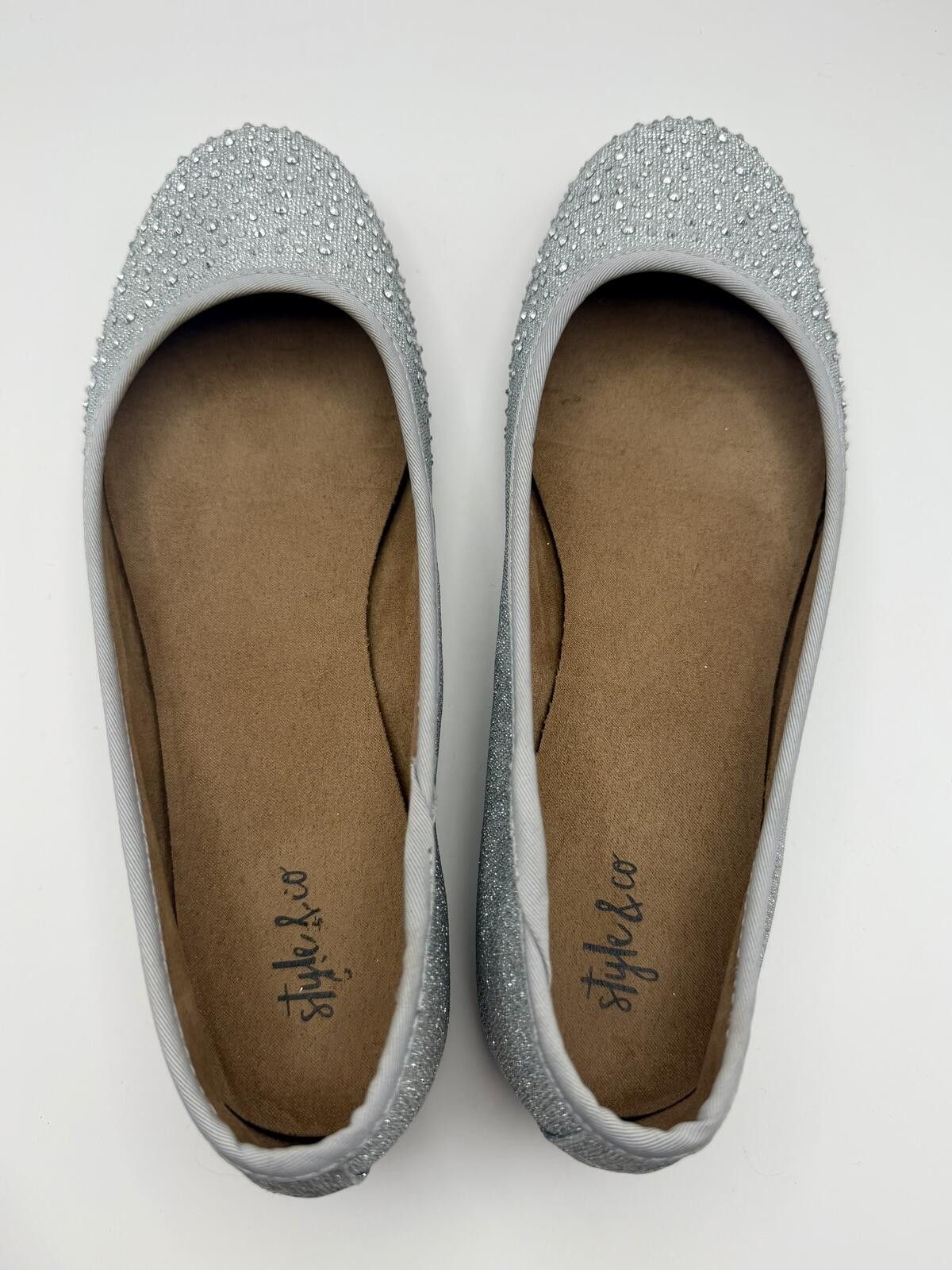 Style & Co Style & Co. Angelynn Silver Rhinestone Ballet Flats – Size 7 Size US 7 / IT 37 - 2 Thumbnail