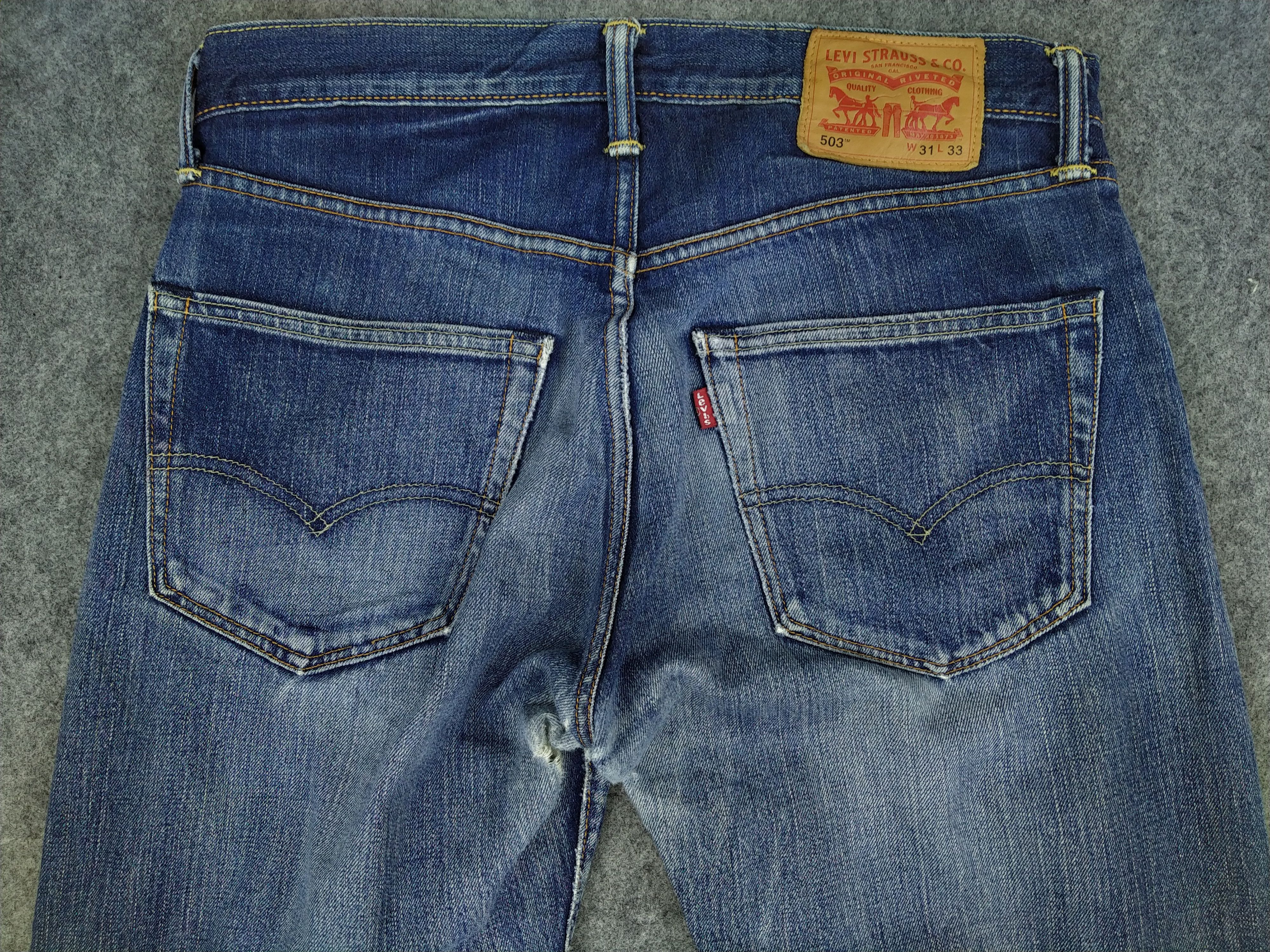 Levi's Dark Blue Levi's 503 Distressed Denim 33x30.5 -JN244 Size US 33 - 4 Thumbnail