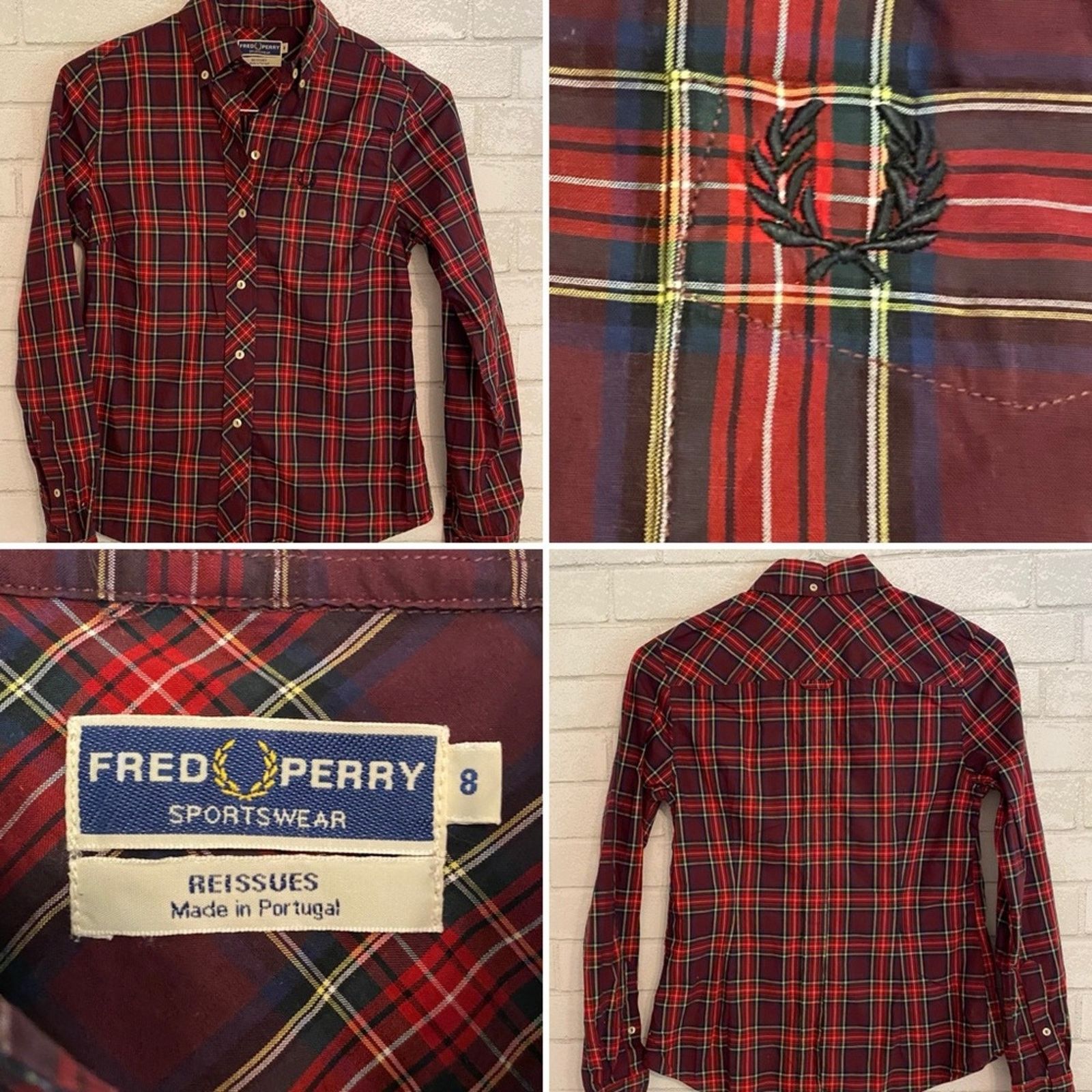 Fred Perry Fred Perry Reissues Womens Button Down Tartan Shirt RED 6/8 Size M / US 6-8 / IT 42-44 - 1 Thumbnail