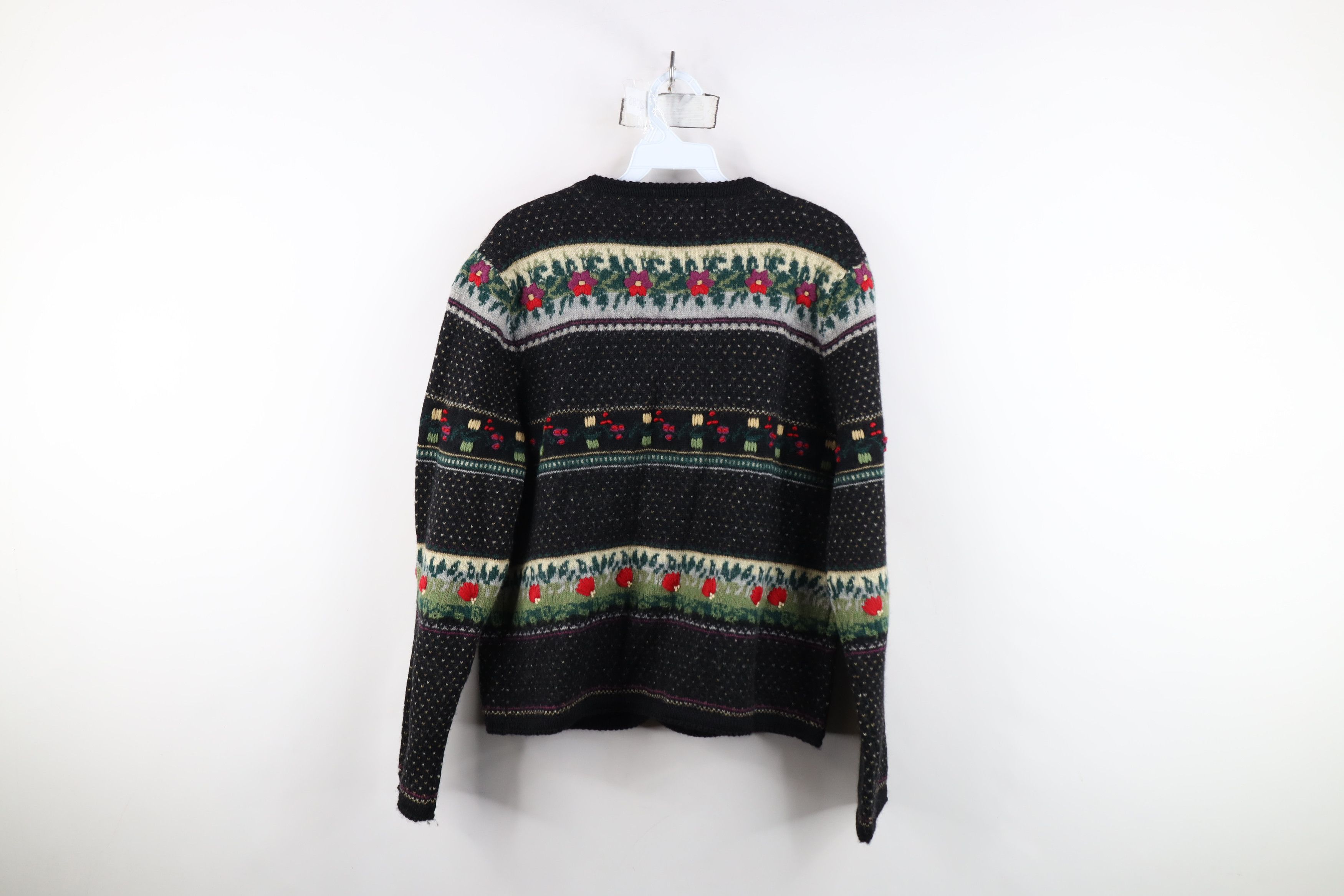 Vintage Vintage 90s Streetwear Wool Fair Isle Cardigan Sweater Size M / US 6-8 / IT 42-44 - 9 Thumbnail