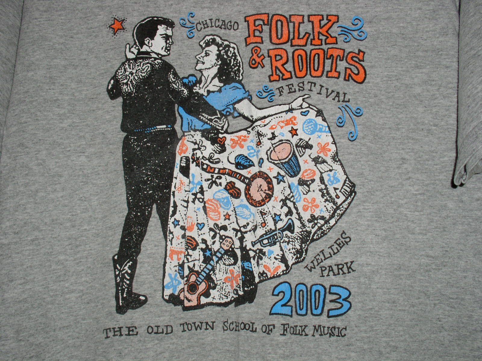 Folk Camper Van Beethoven Chicago Folk Roots Festival Shirt 2003 Size US L / EU 52-54 / 3 - 4 Thumbnail