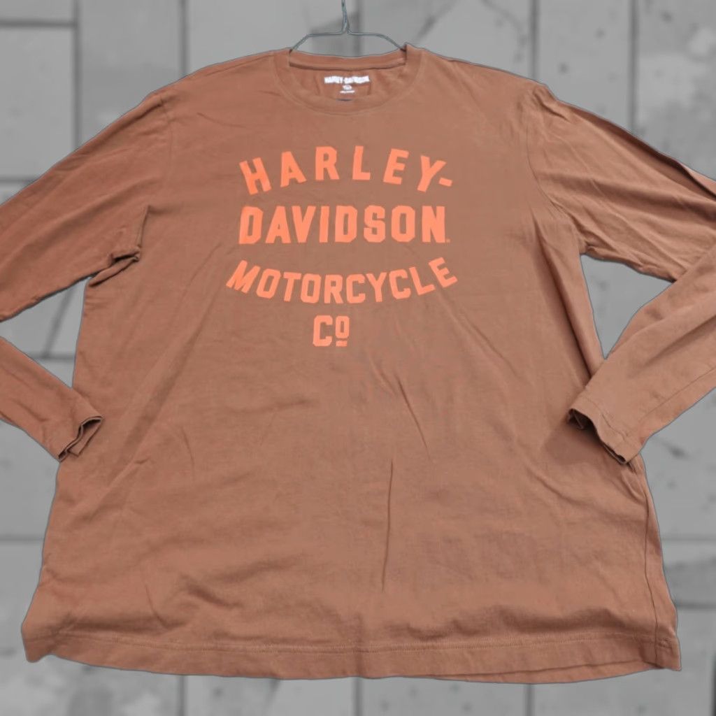 Harley Davidson VINTAGE Harley-Davidson Shirt Long Sleeve Mens L Brown Orange 2005 USA Size US L / EU 52-54 / 3 - 1 Thumbnail