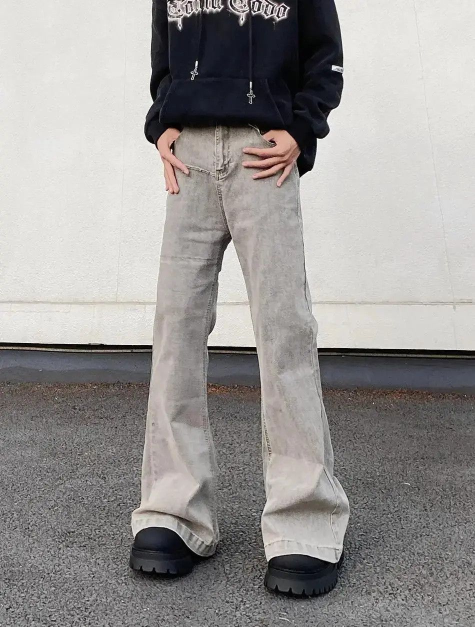 Japanese Brand Streetwear Gray Flared Jeans Size US 32 / EU 48 - 2 Thumbnail
