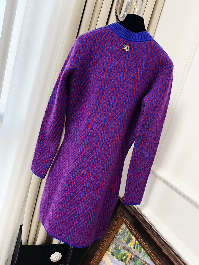 Chanel Chanel 21K autumn and winter purple mixed-color cashmere d Size XXS / US 00 / IT 34 - 2 Thumbnail