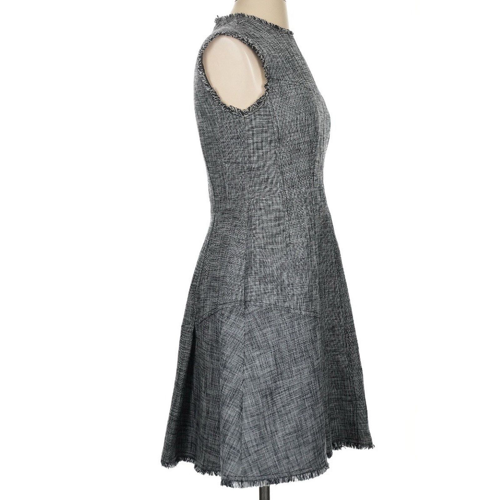 Rebecca Taylor Rebecca Taylor Sleeveless Black/Gray Lined Dress Size 4 Size S / US 4 / IT 40 - 3 Thumbnail