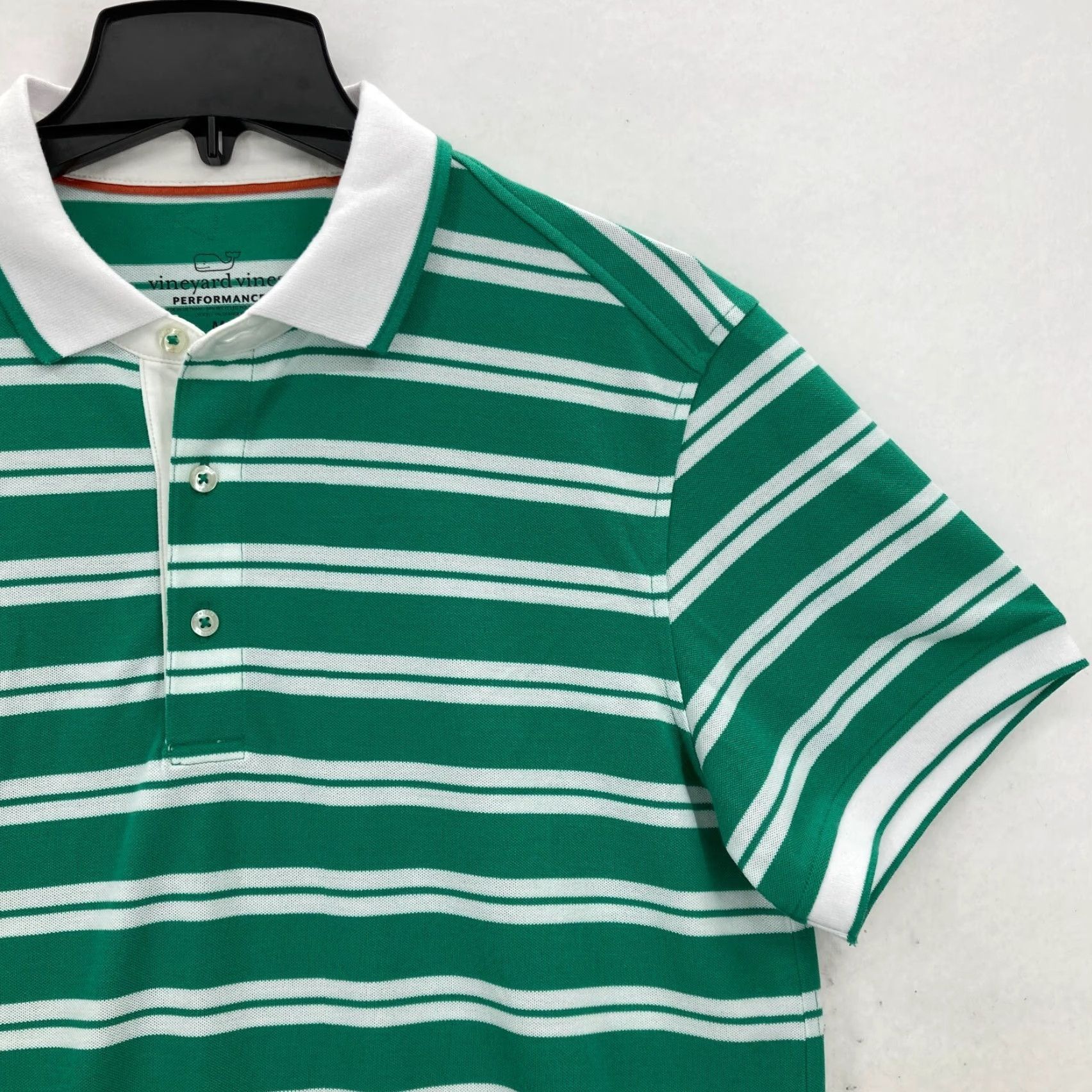 Vineyard Vines Vineyard Vines Performance Polo Shirt Mens Medium Green Blue Striped Preppy Golf Size US M / EU 48-50 / 2 - 2 Thumbnail