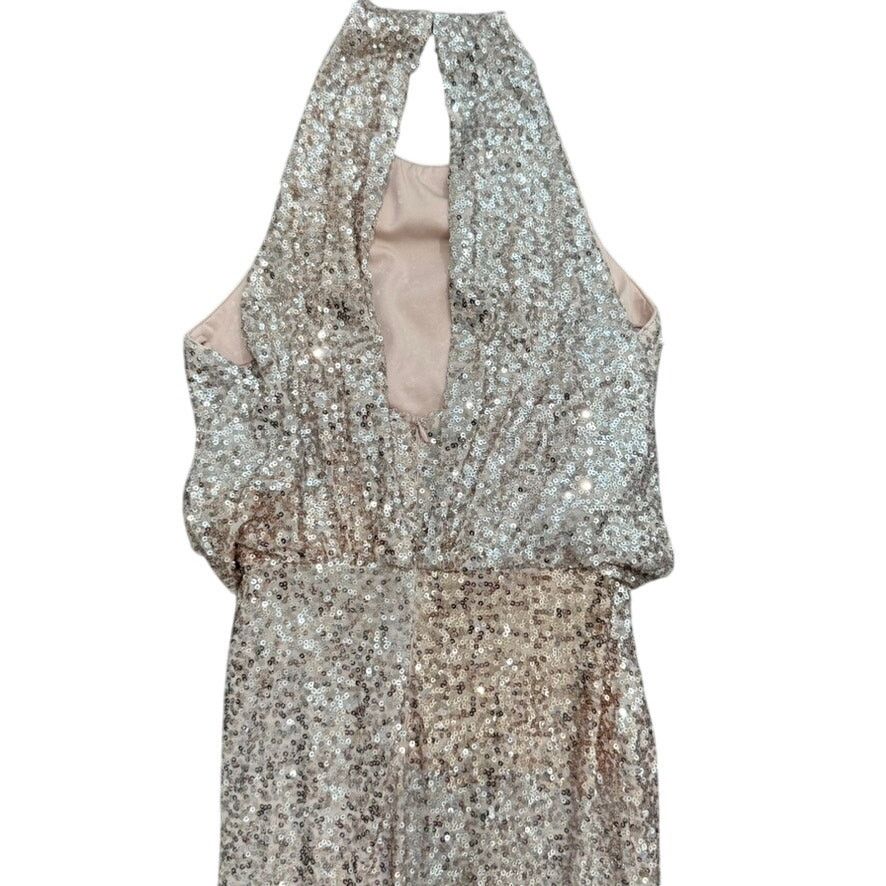 Badgley Mischka Badgley Mischka Blush Sequin Maria Gown, Size US 6 Size M / US 6-8 / IT 42-44 - 8 Thumbnail