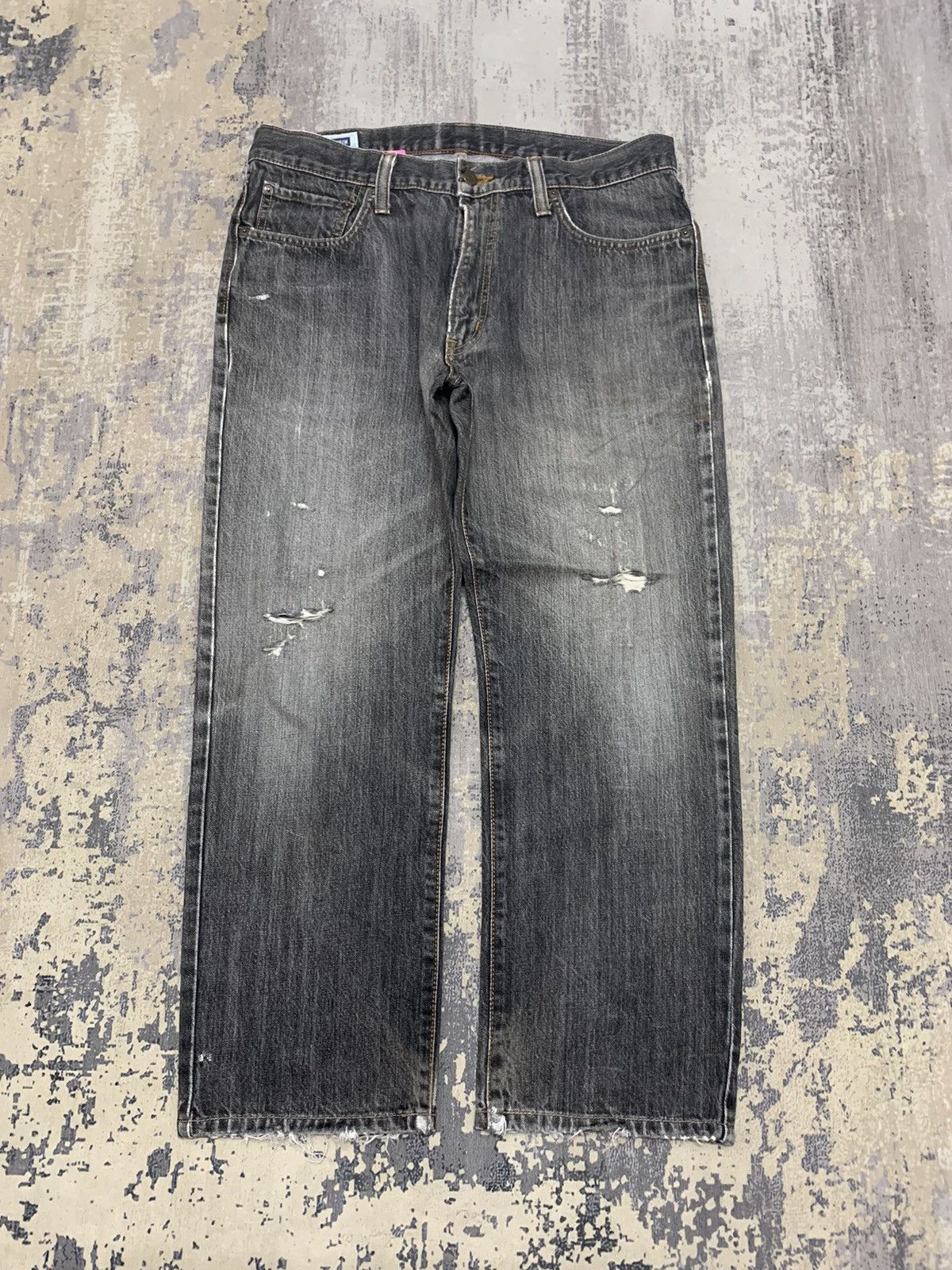 Edwin Thrashed Ripped faded distressed Edwin baggy style jeans Size US 34 / EU 50 - 1 Thumbnail