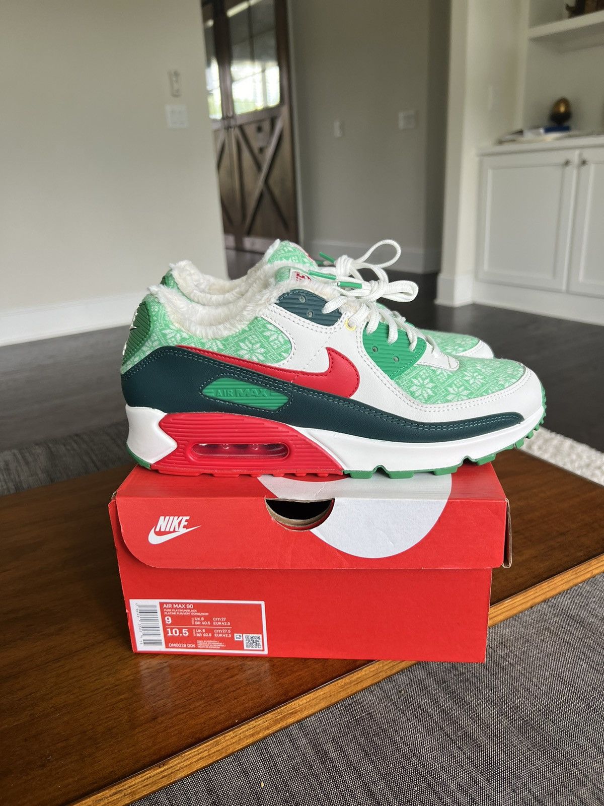 image of Nike Air Max 90 'christmas Sweater' 2020 Shoes in White, Men's